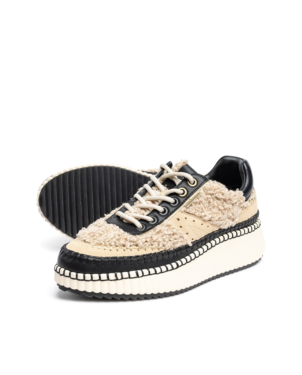 Zapatillas de mujer de piel - Yokono - Blanco Blanco-5