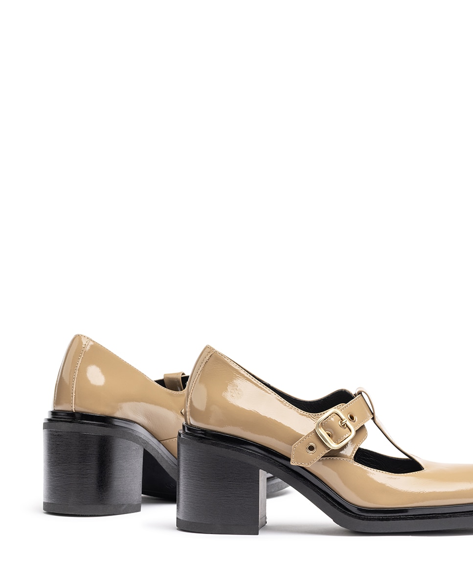 Zapatos de tacón de mujer de piel - Yokono - Beige Beige-3