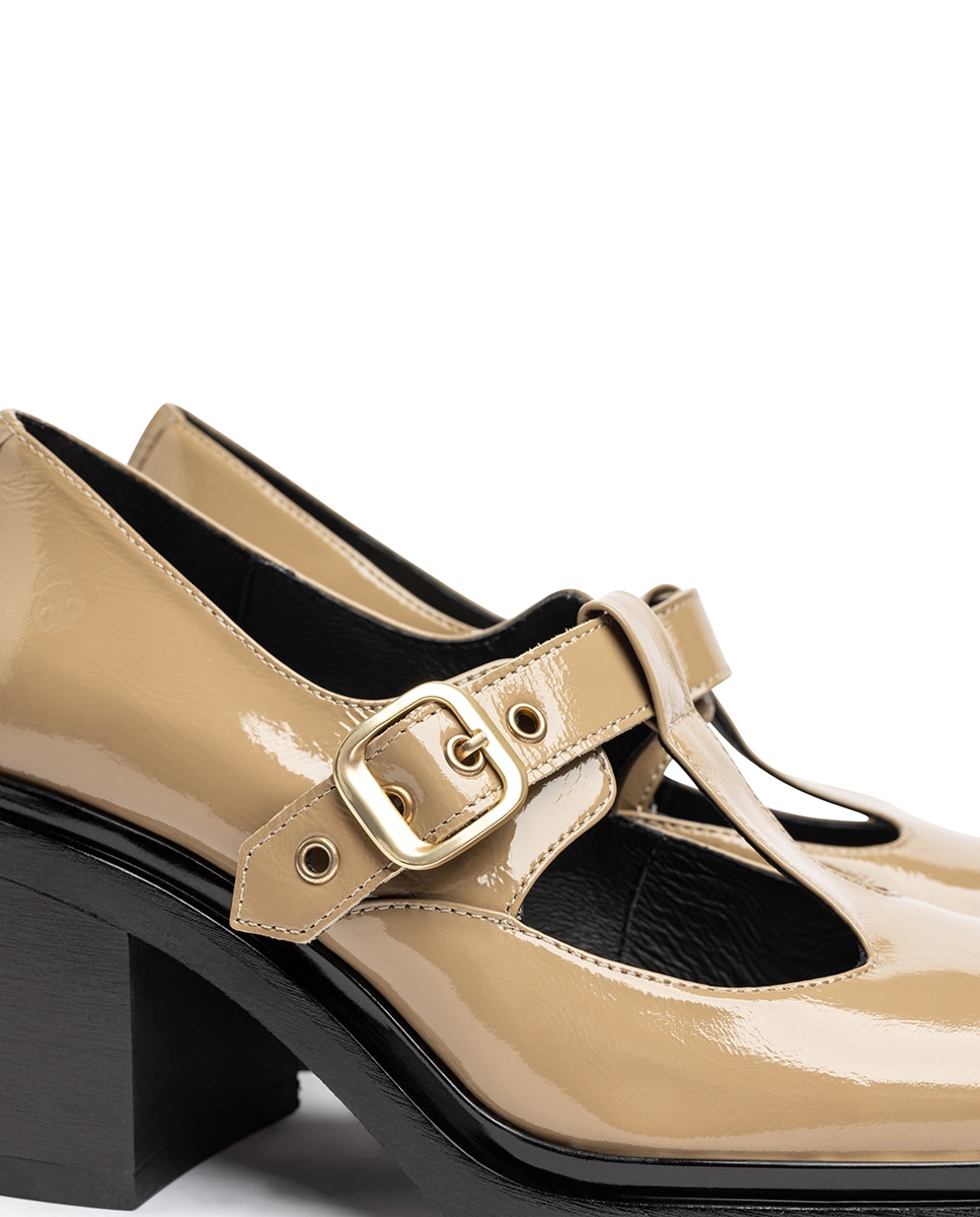 Zapatos de tacón de mujer de piel - Yokono - Beige Beige-4