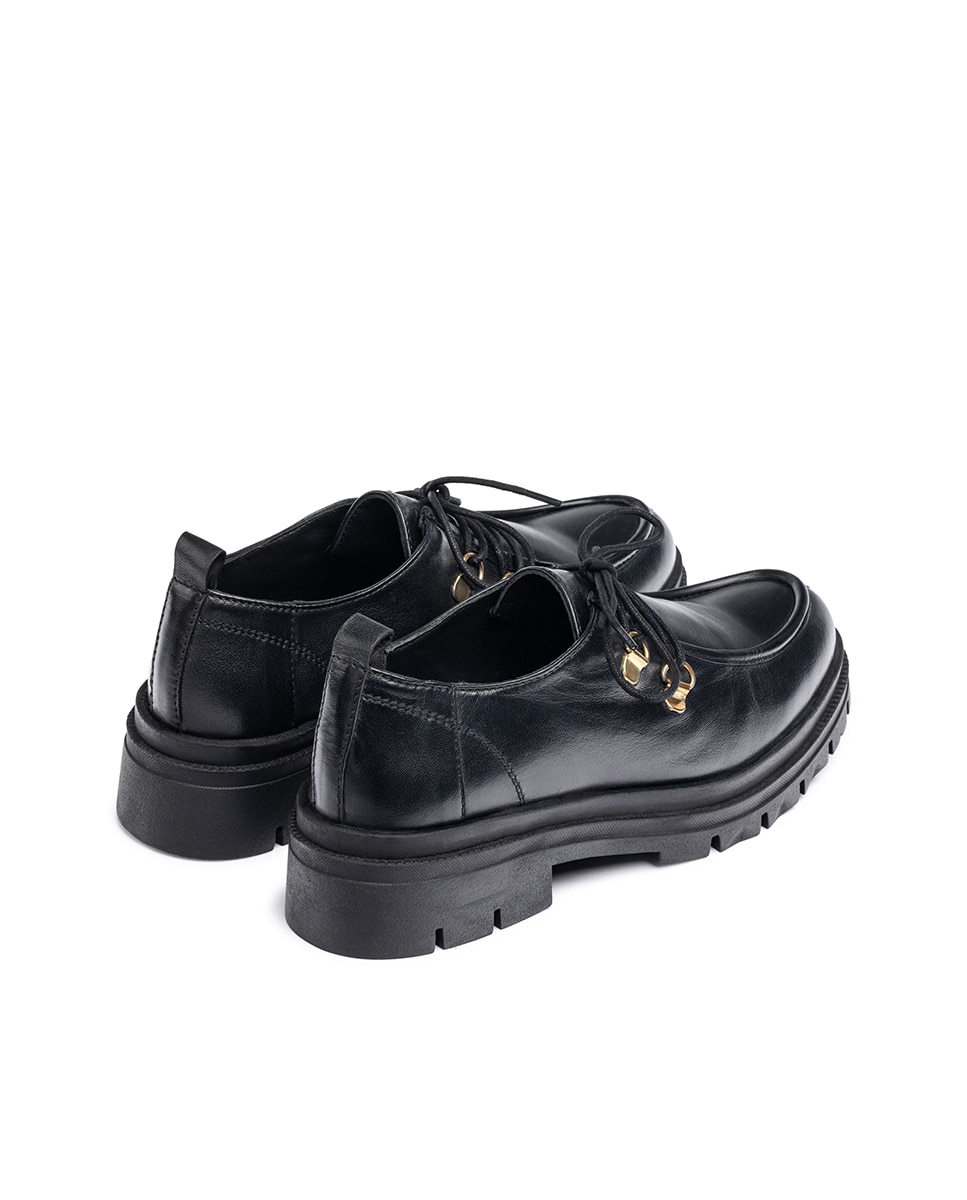 Zapatos planos de mujer de piel - Yokono - Negro Negro-3
