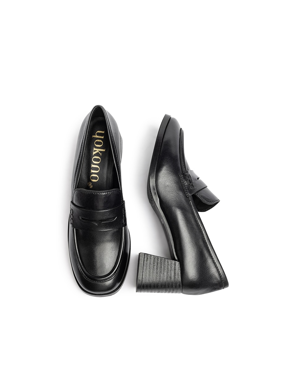 Zapatos de tacón de mujer de piel - Yokono - Negro Negro-5