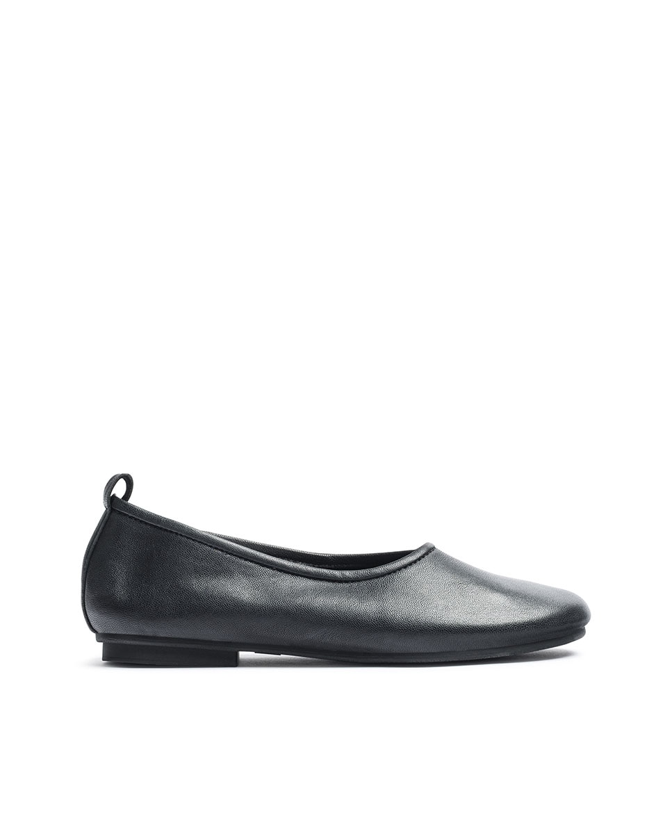 Bailarinas planas de mujer de piel - Yokono - Marrón Negro-1