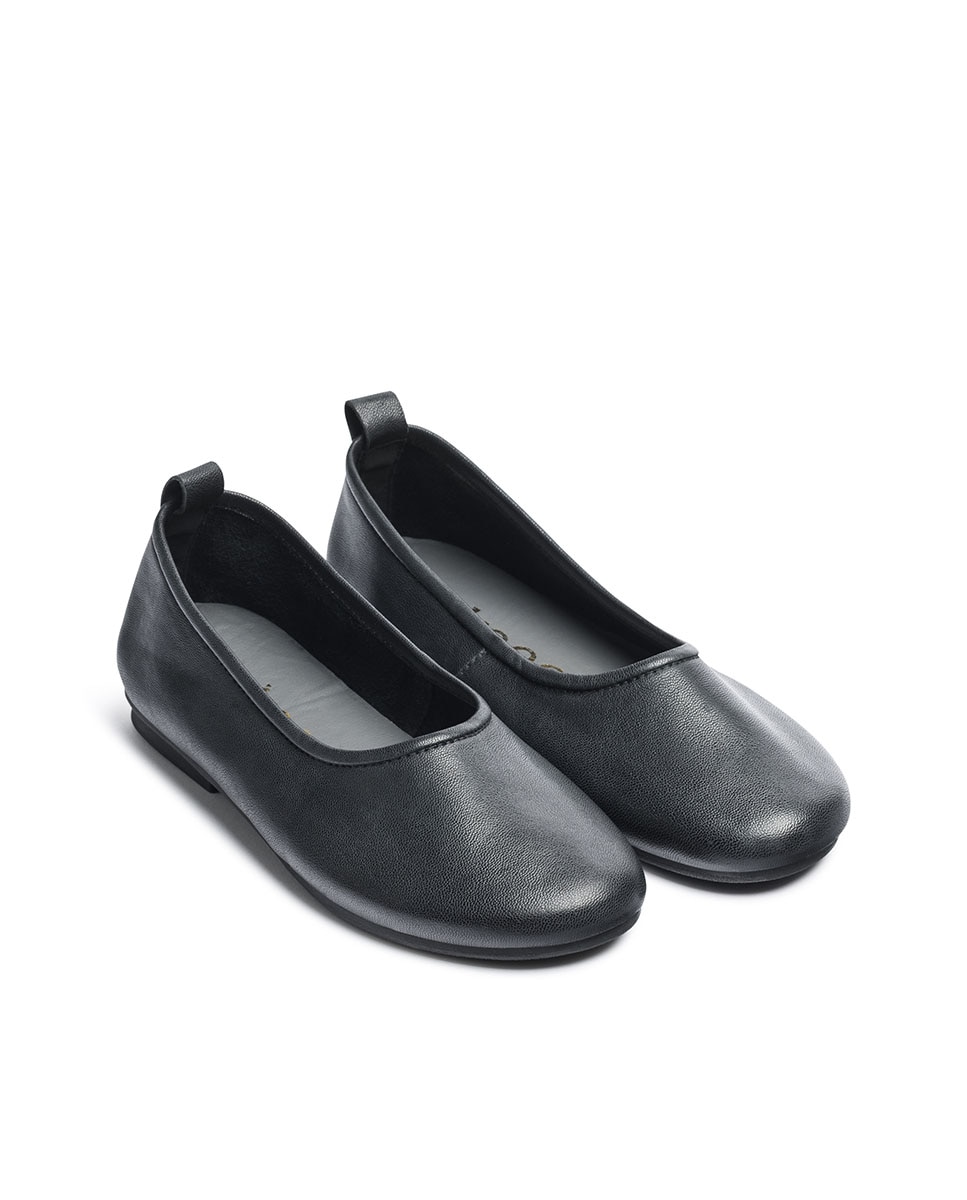 Bailarinas planas de mujer de piel - Yokono - Marrón Negro-2