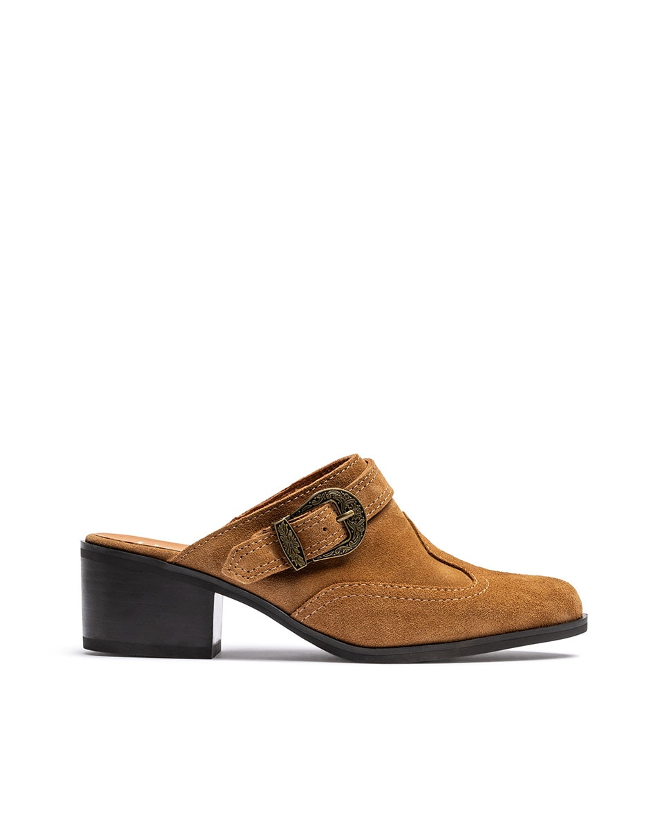 Yokono - Zuecos de tacón de mujer de piel.