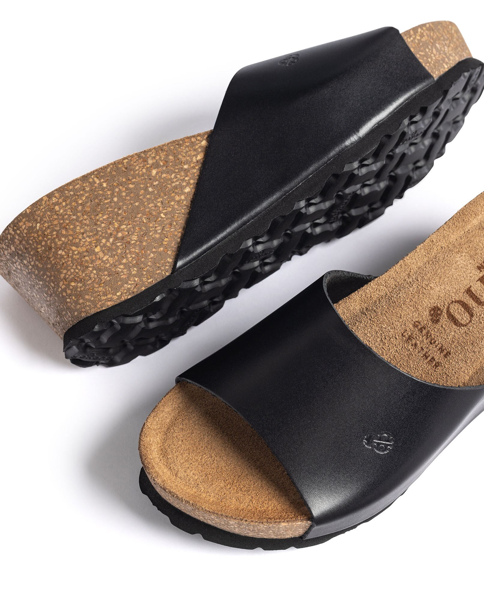 Sandalias de cuña de mujer de piel - Yokono - Negro Negro-5