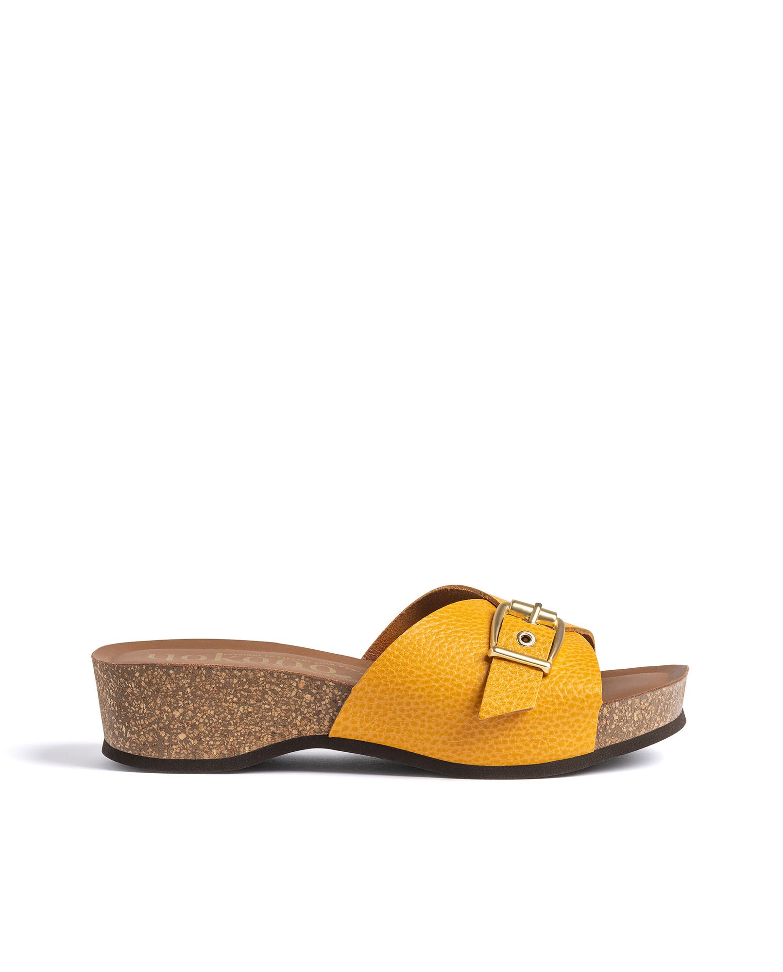 Sandalias de cuña de mujer de piel - Yokono - Naranja Naranja-1