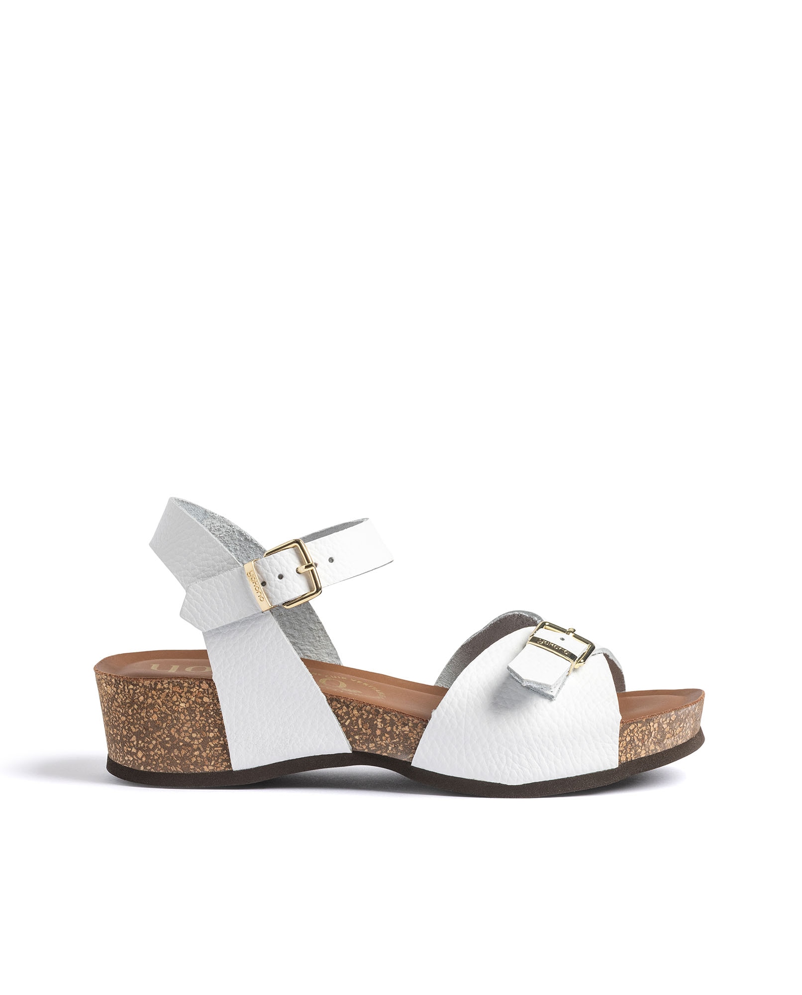 Sandalias de cuña de mujer de piel - Yokono - Blanco Blanco-1