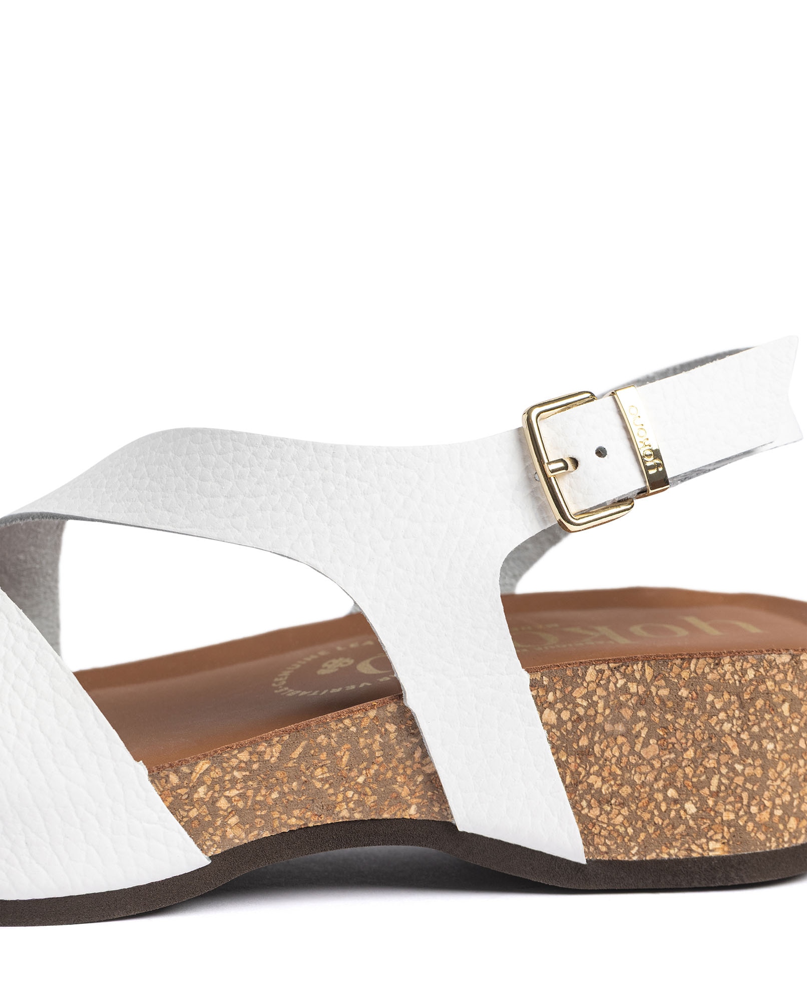 Sandalias de cuña de mujer de piel - Yokono - Blanco Blanco-3