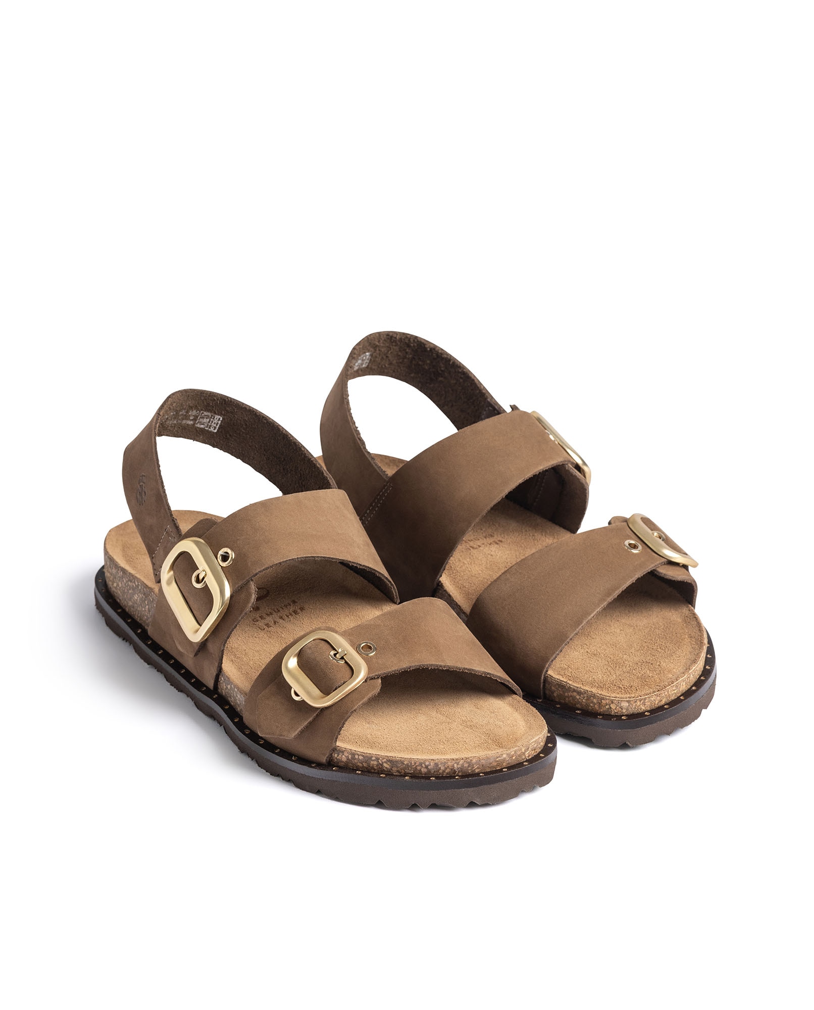 Sandalias planas de mujer de piel - Yokono - Marrón claro Marrón claro-2