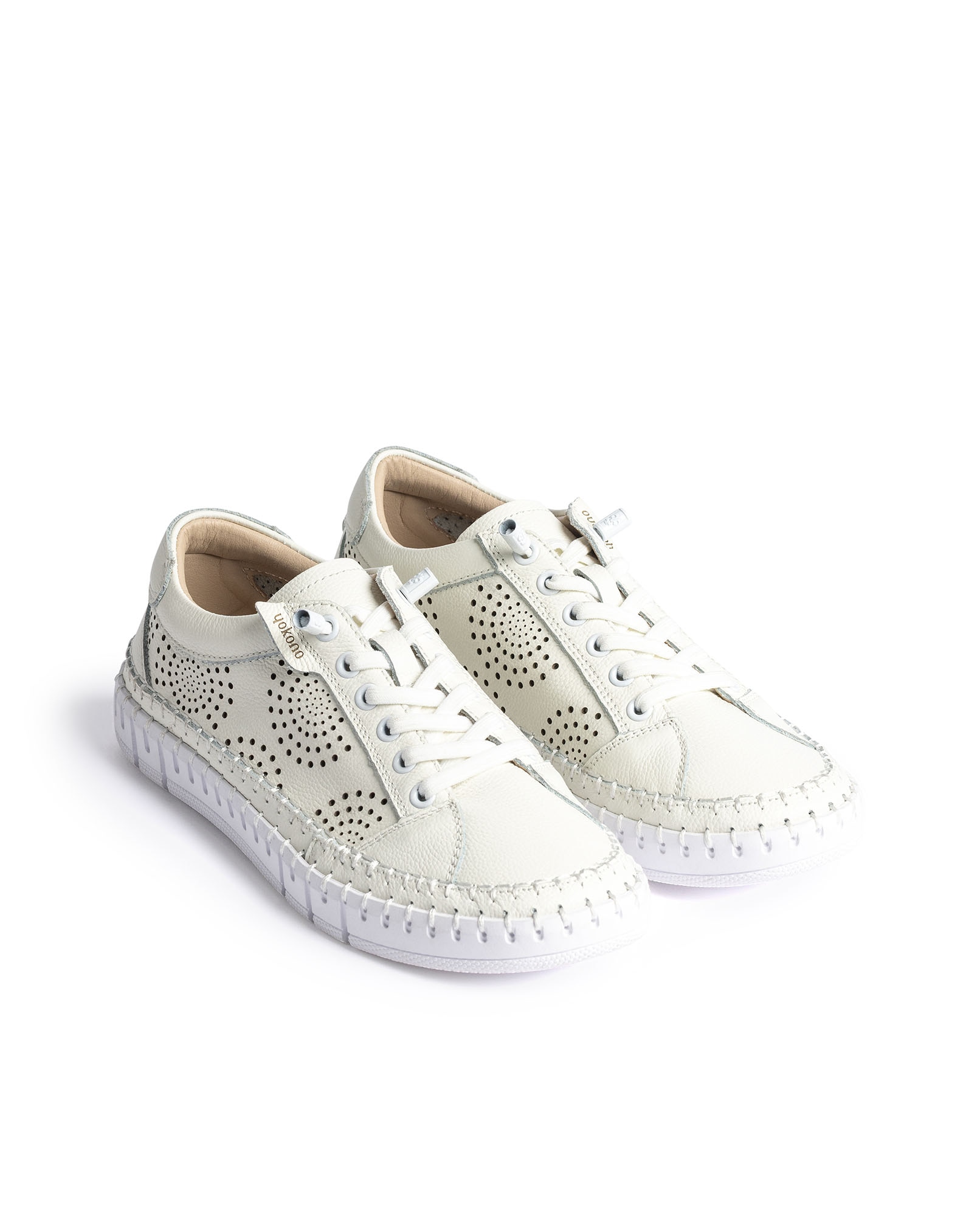 Zapatillas básicas de mujer de piel - Yokono - Blanco Blanco-2