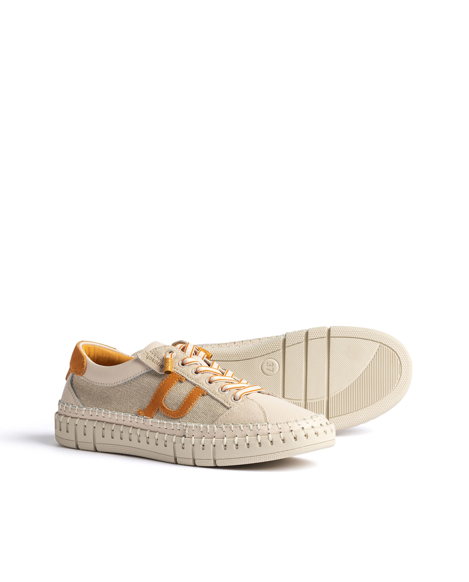Zapatillas de mujer de piel - Yokono - Naranja mango Naranja mango-5