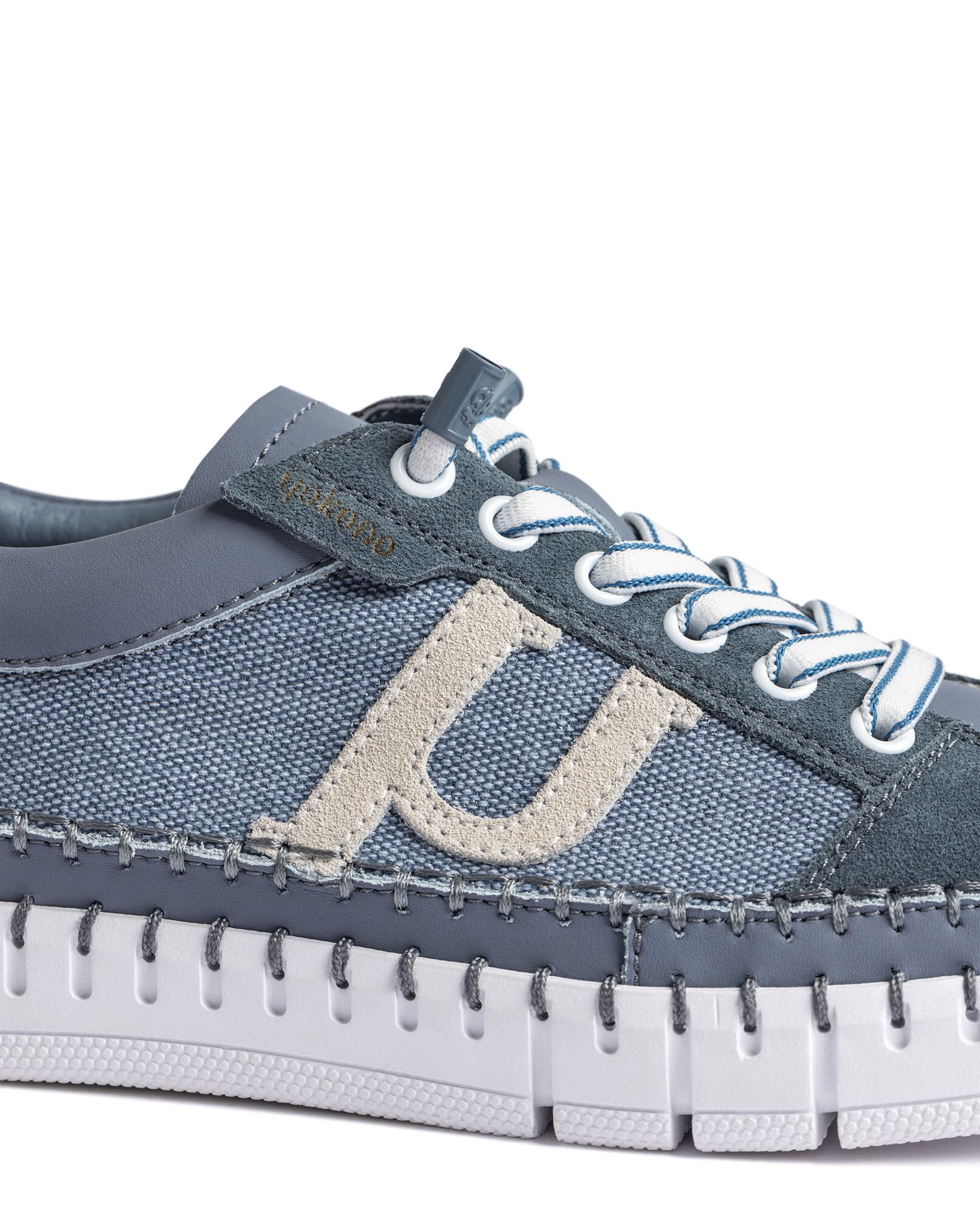 Zapatillas de mujer de piel - Yokono - Azul denim Azul denim-3