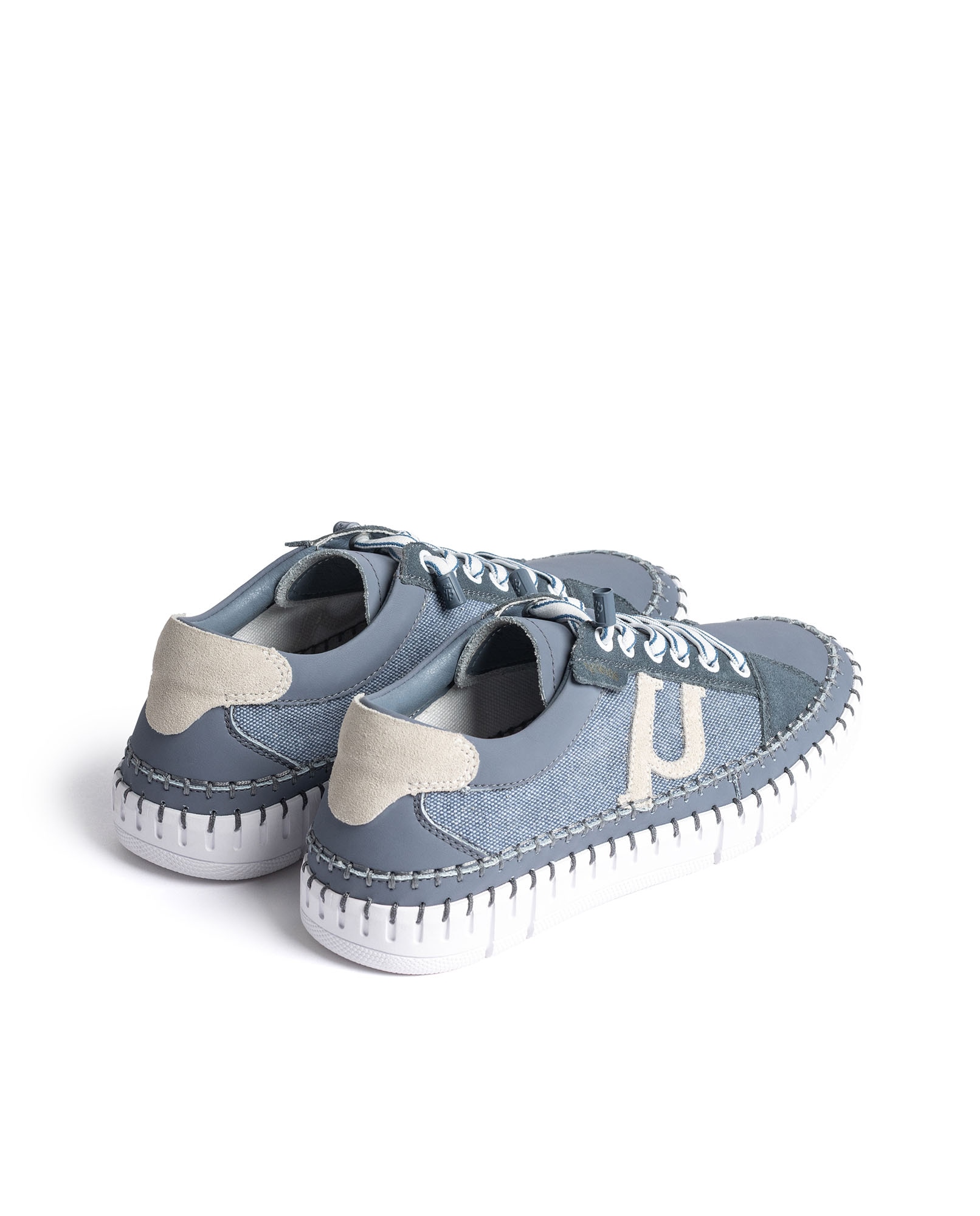 Zapatillas de mujer de piel - Yokono - Azul denim Azul denim-4