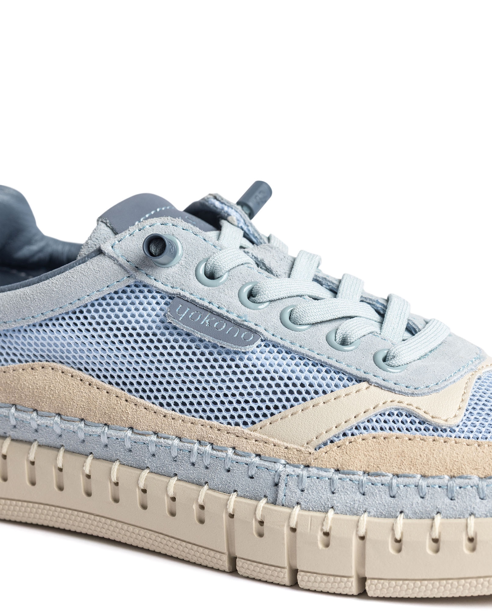 Zapatillas de mujer de piel - Yokono - Azul denim Azul denim-3
