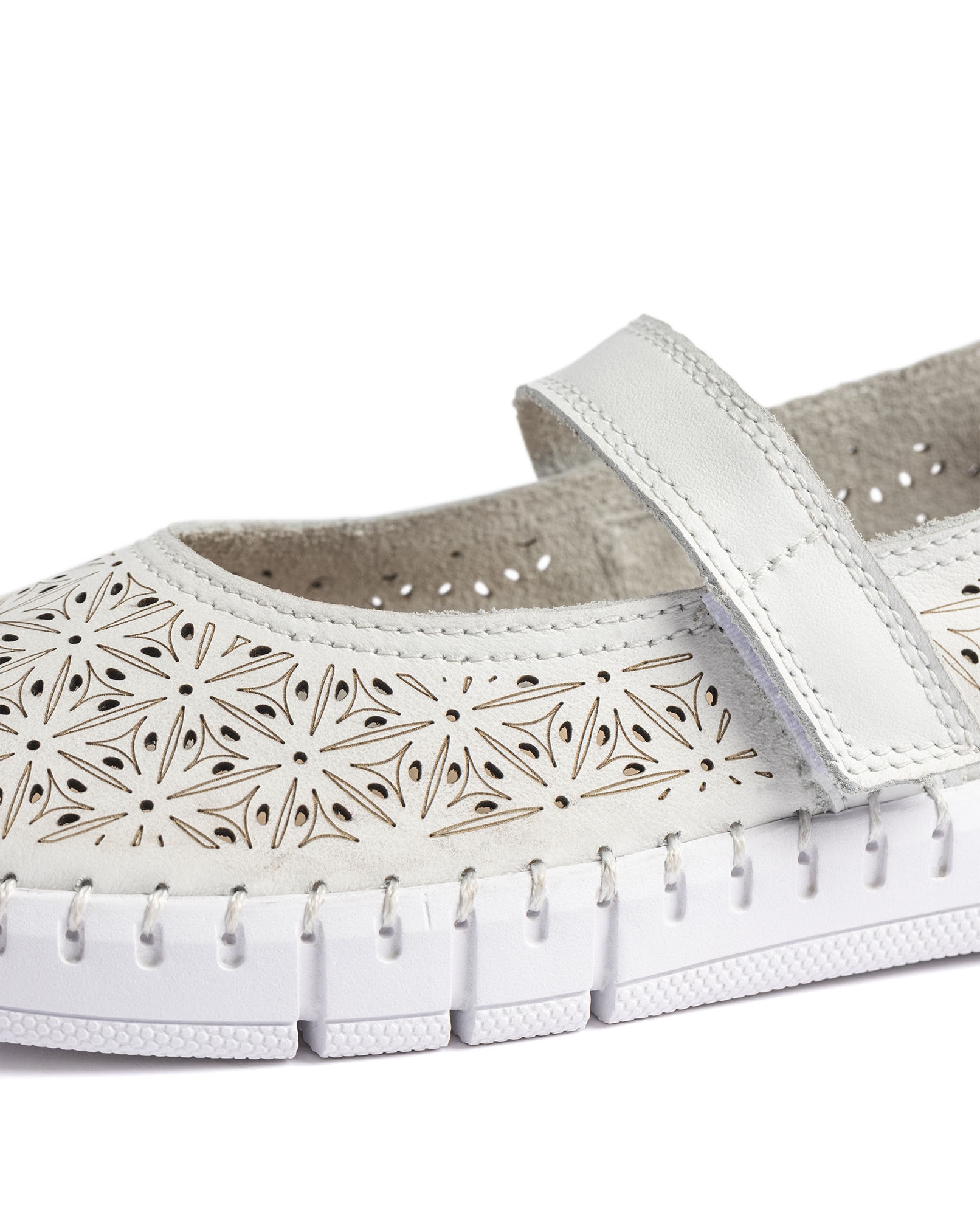 Zapatillas básicas de mujer de piel - Yokono - Blanco Blanco-3