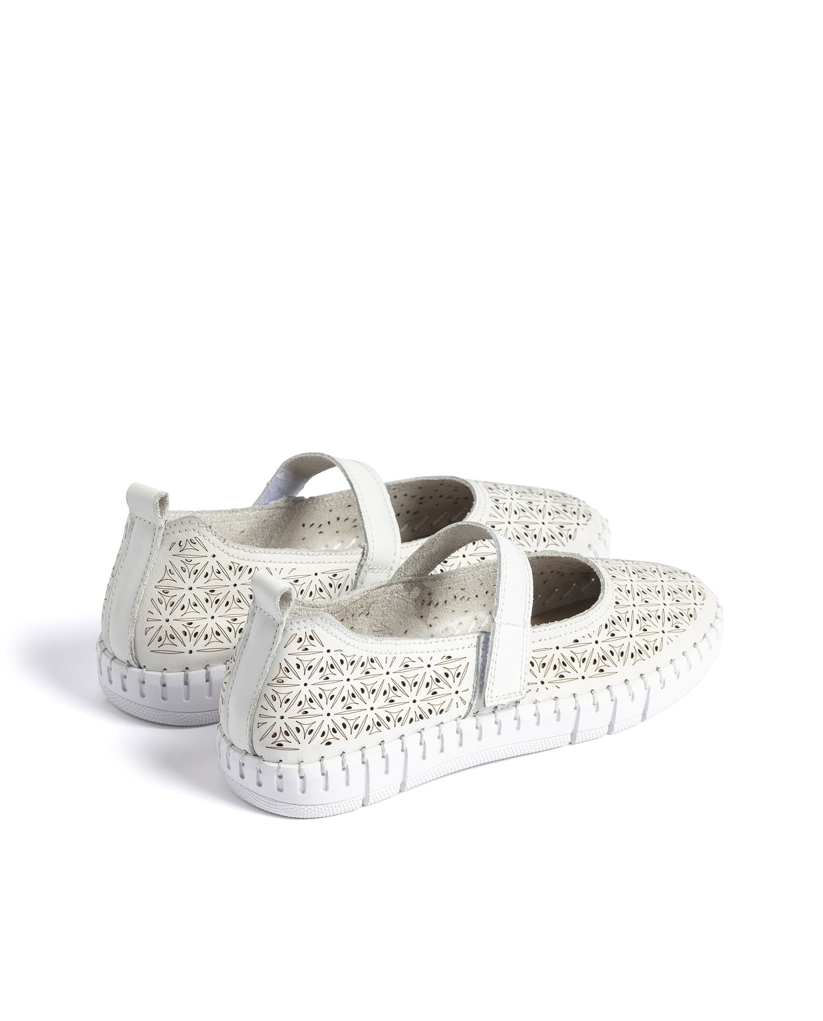 Zapatillas básicas de mujer de piel - Yokono - Blanco Blanco-4