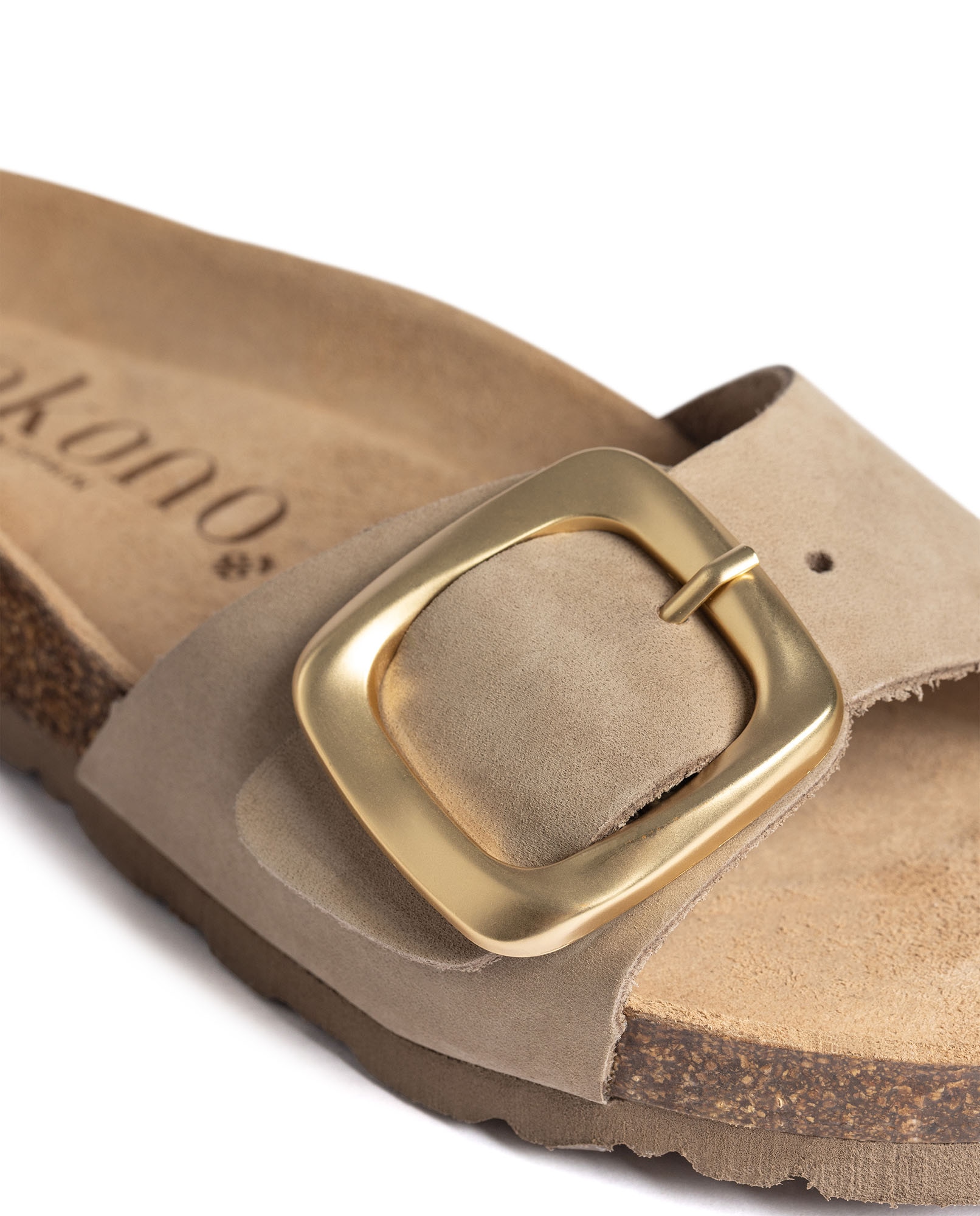Sandalias planas de mujer de piel - Yokono - Marrón claro Marrón claro-3