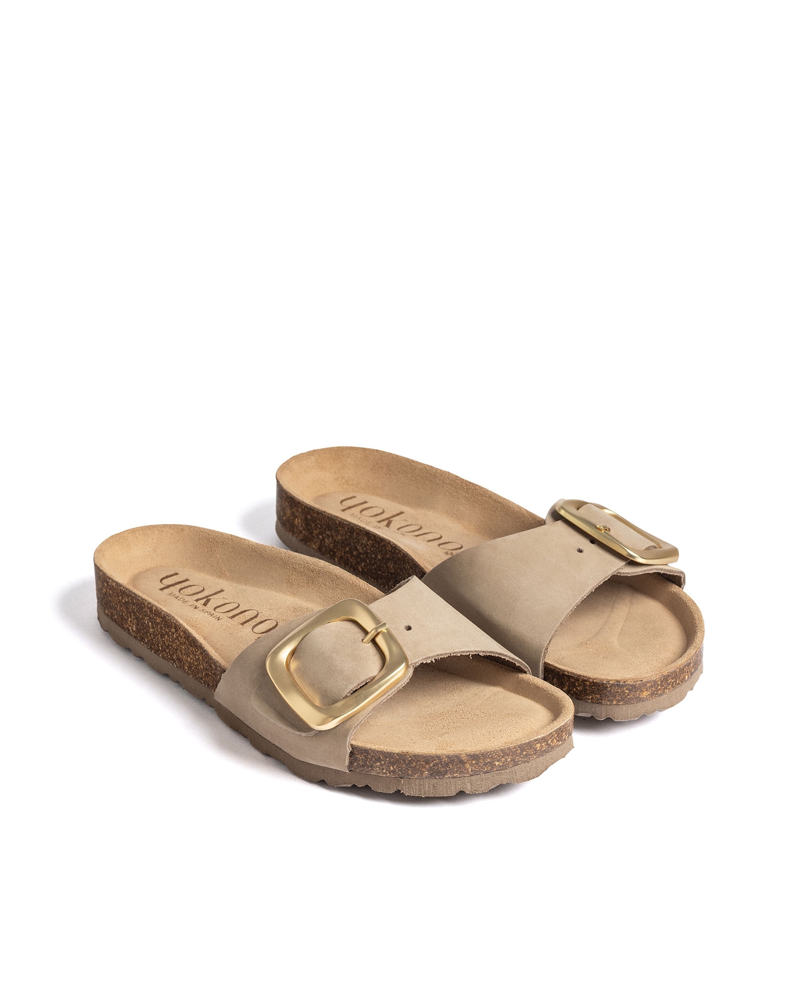 Sandalias planas de mujer de piel - Yokono - Marrón claro Marrón claro-2