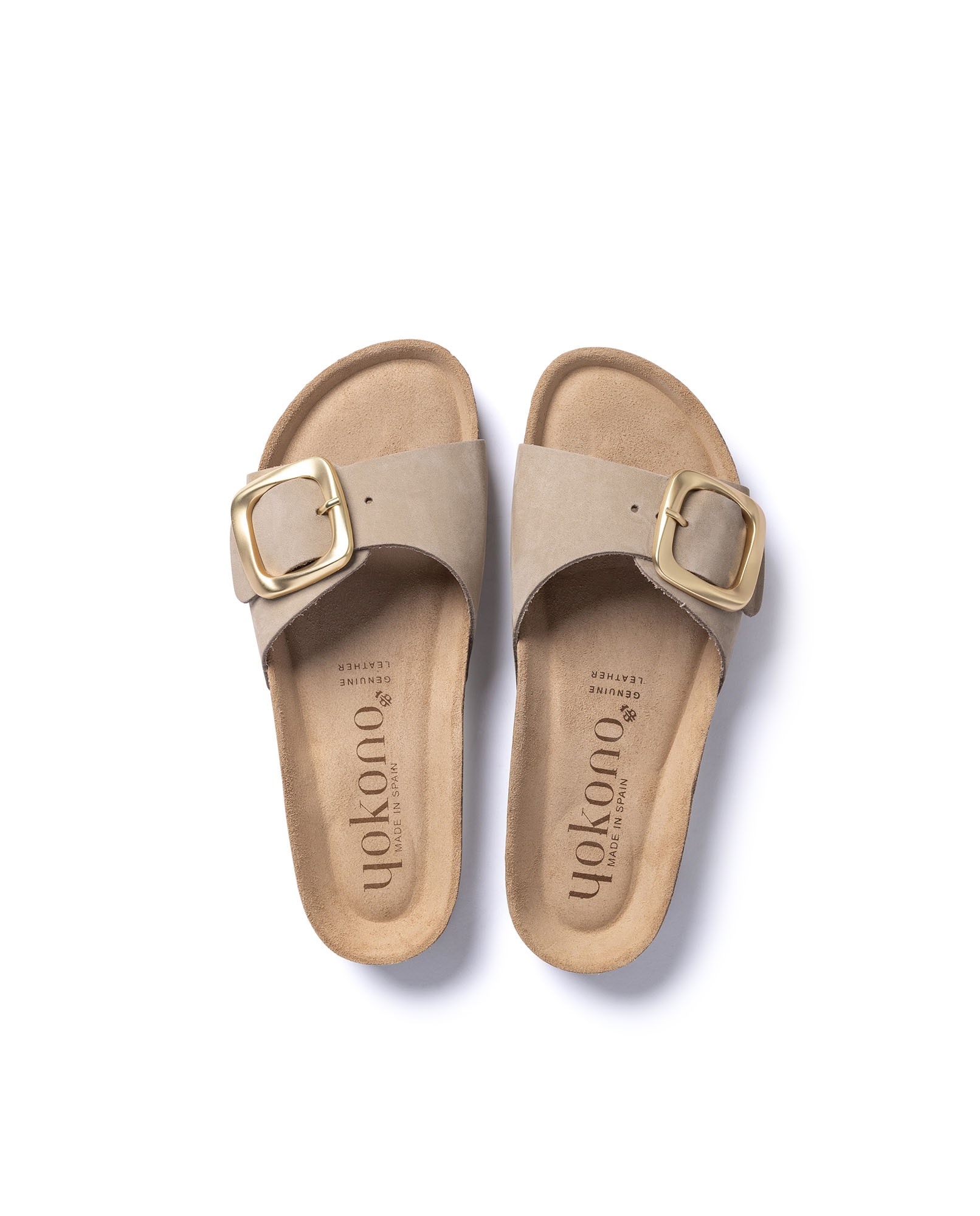 Sandalias planas de mujer de piel - Yokono - Marrón claro Marrón claro-5