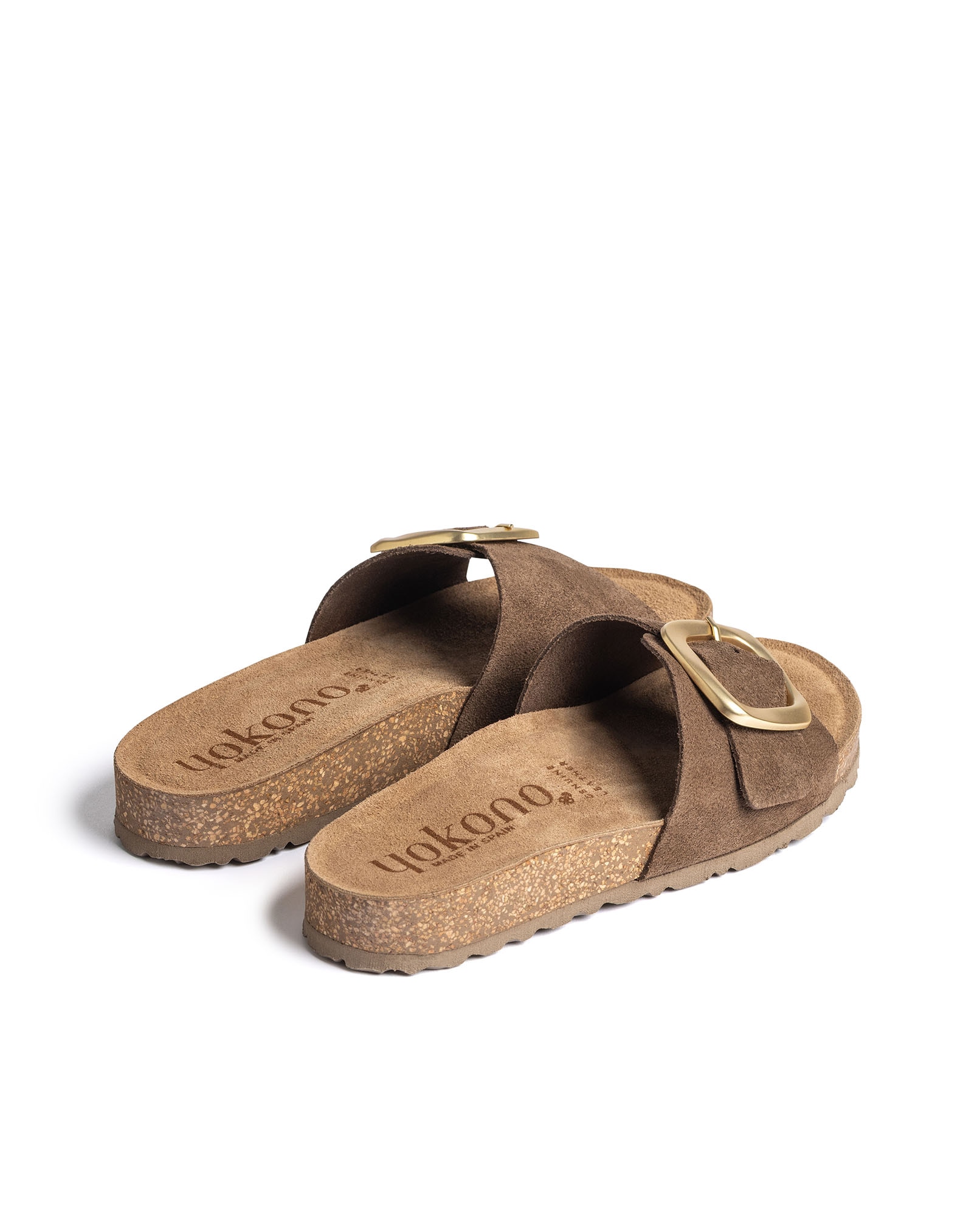 Sandalias planas de mujer de piel - Yokono - Marrón oscuro Marrón oscuro-4