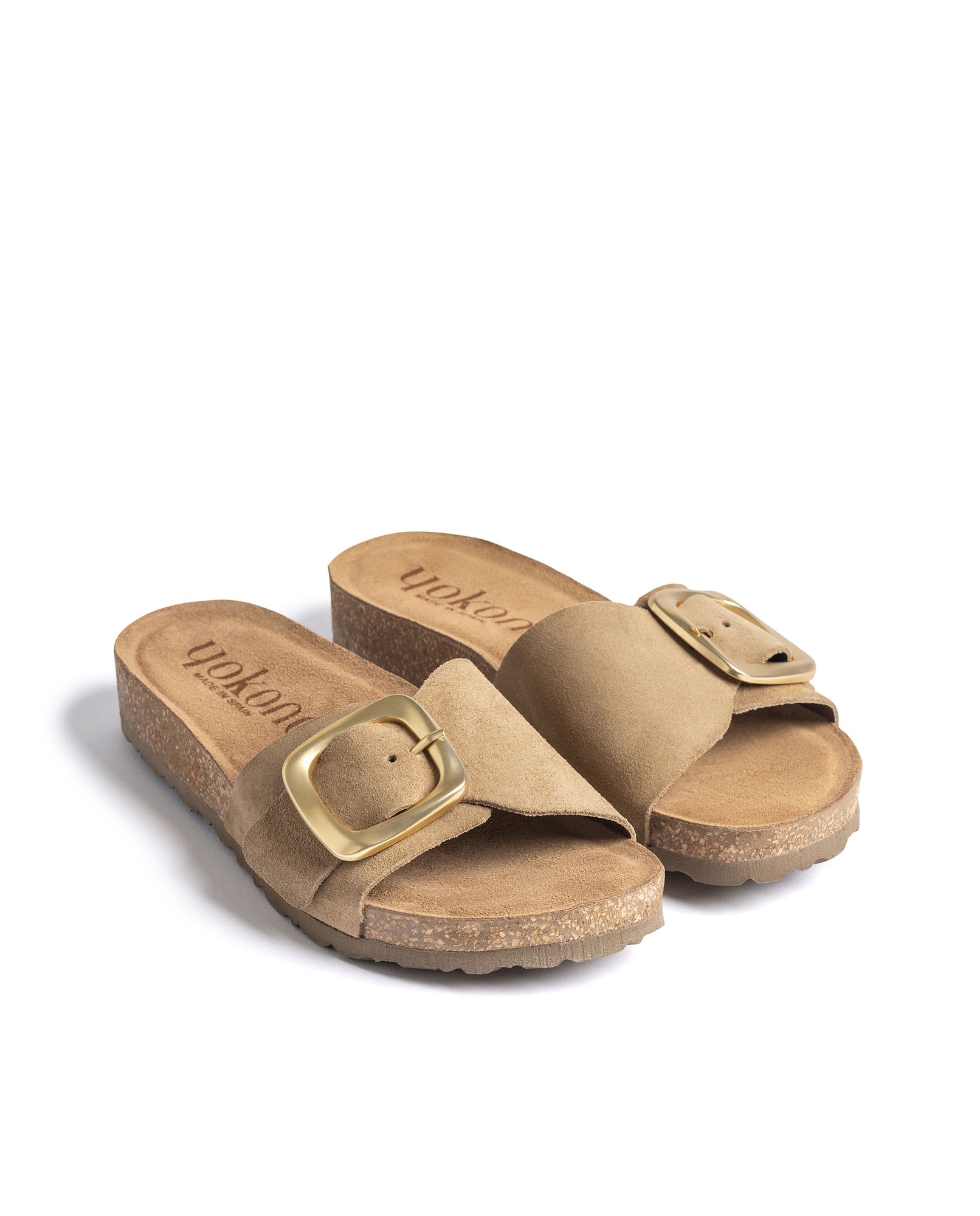 Sandalias planas de mujer de piel - Yokono - Marrón claro Marrón claro-2