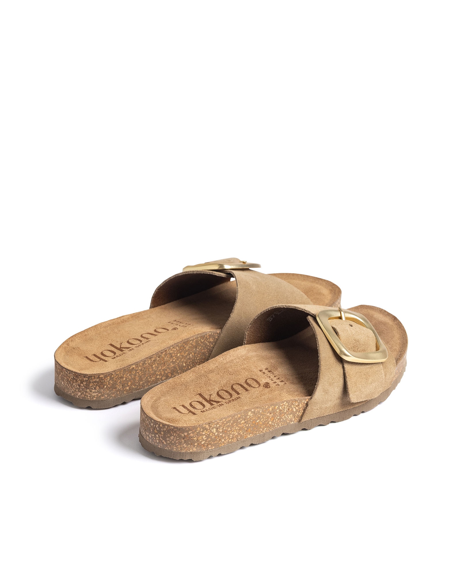 Sandalias planas de mujer de piel - Yokono - Marrón claro Marrón claro-4