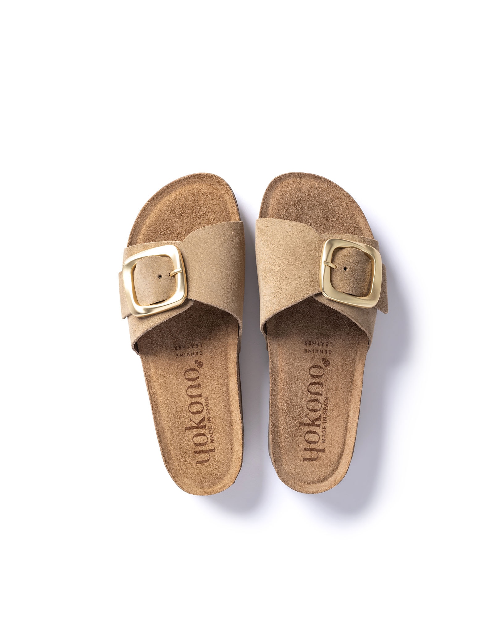 Sandalias planas de mujer de piel - Yokono - Marrón claro Marrón claro-5