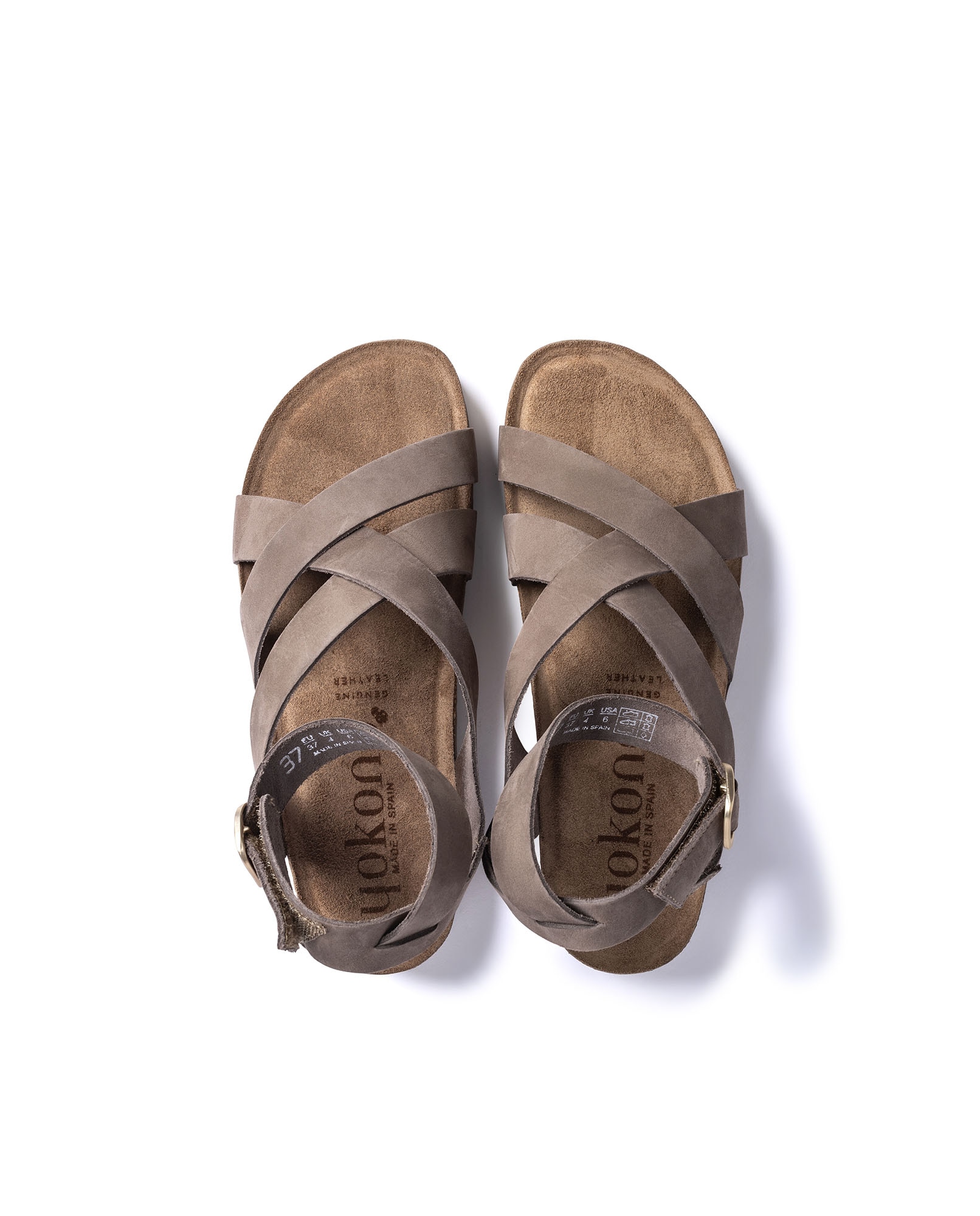 Sandalias planas de mujer de piel - Yokono - Marrón claro Marrón claro-5