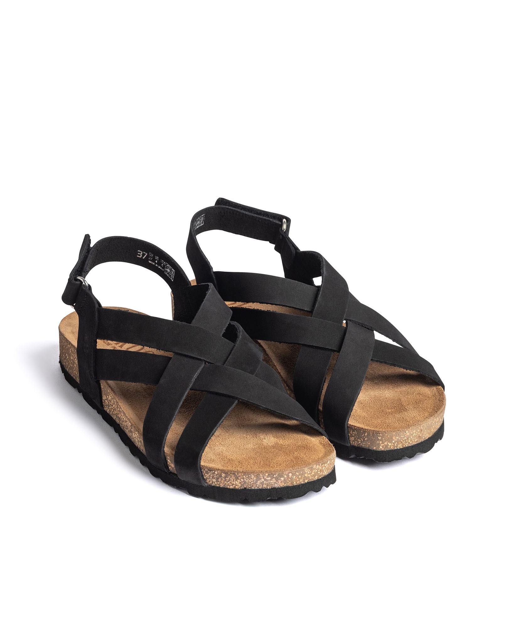 Sandalias planas de mujer de piel - Yokono - Negro Negro-2