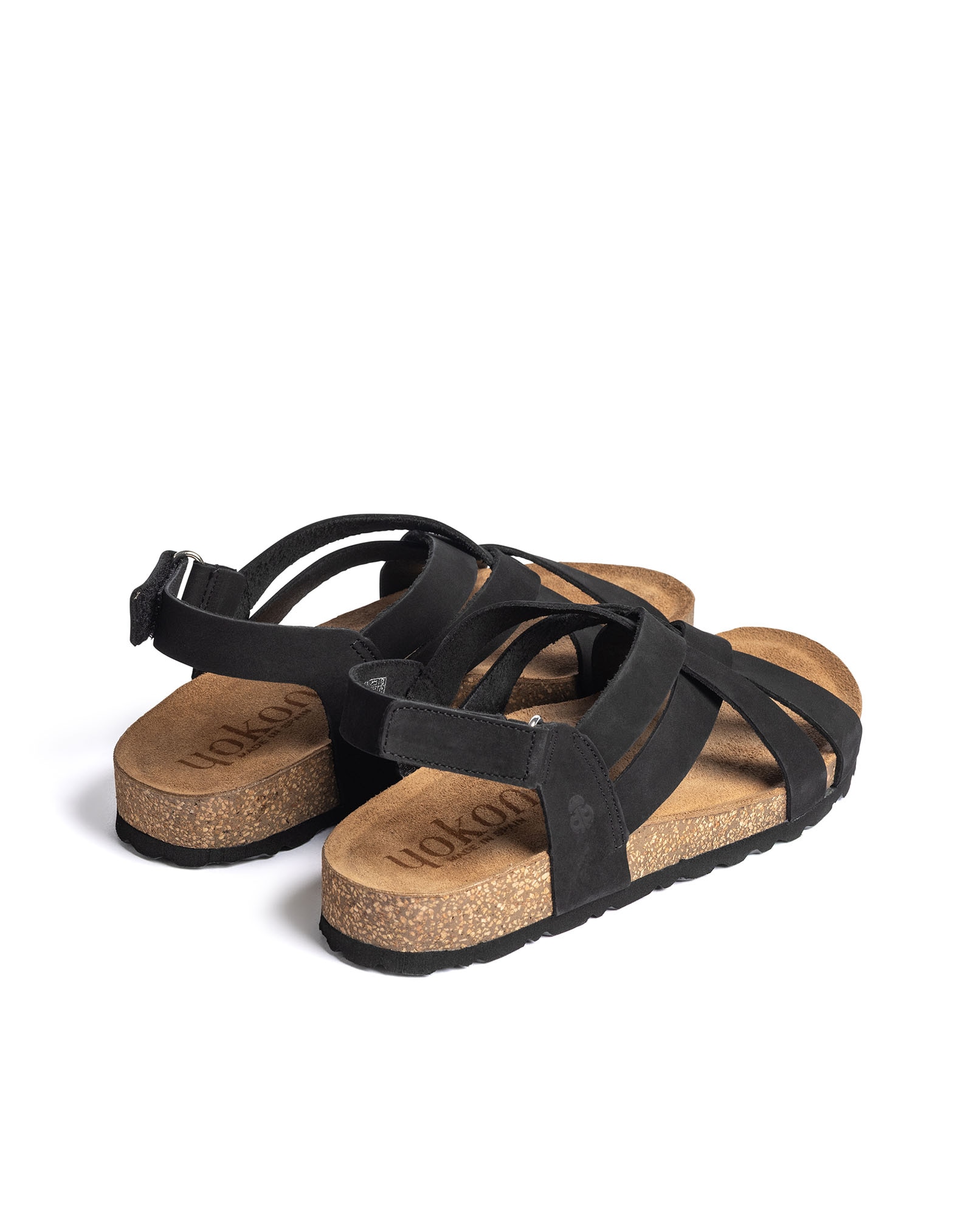 Sandalias planas de mujer de piel - Yokono - Negro Negro-4