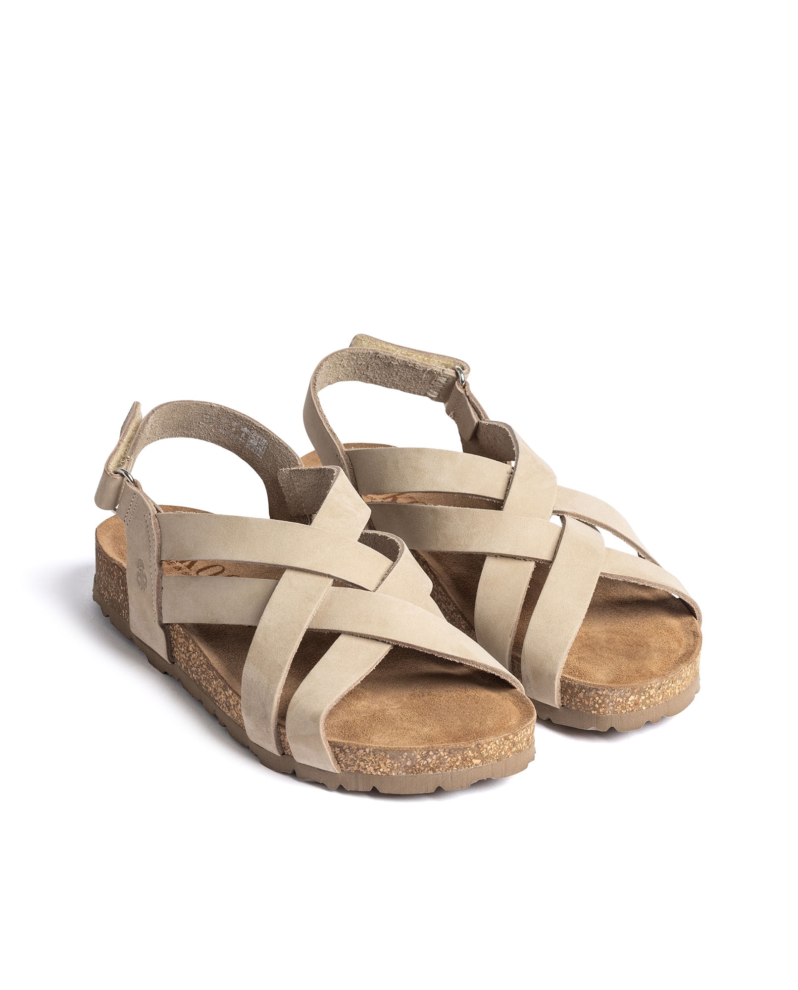 Sandalias planas de mujer de piel - Yokono - Beige Beige-2