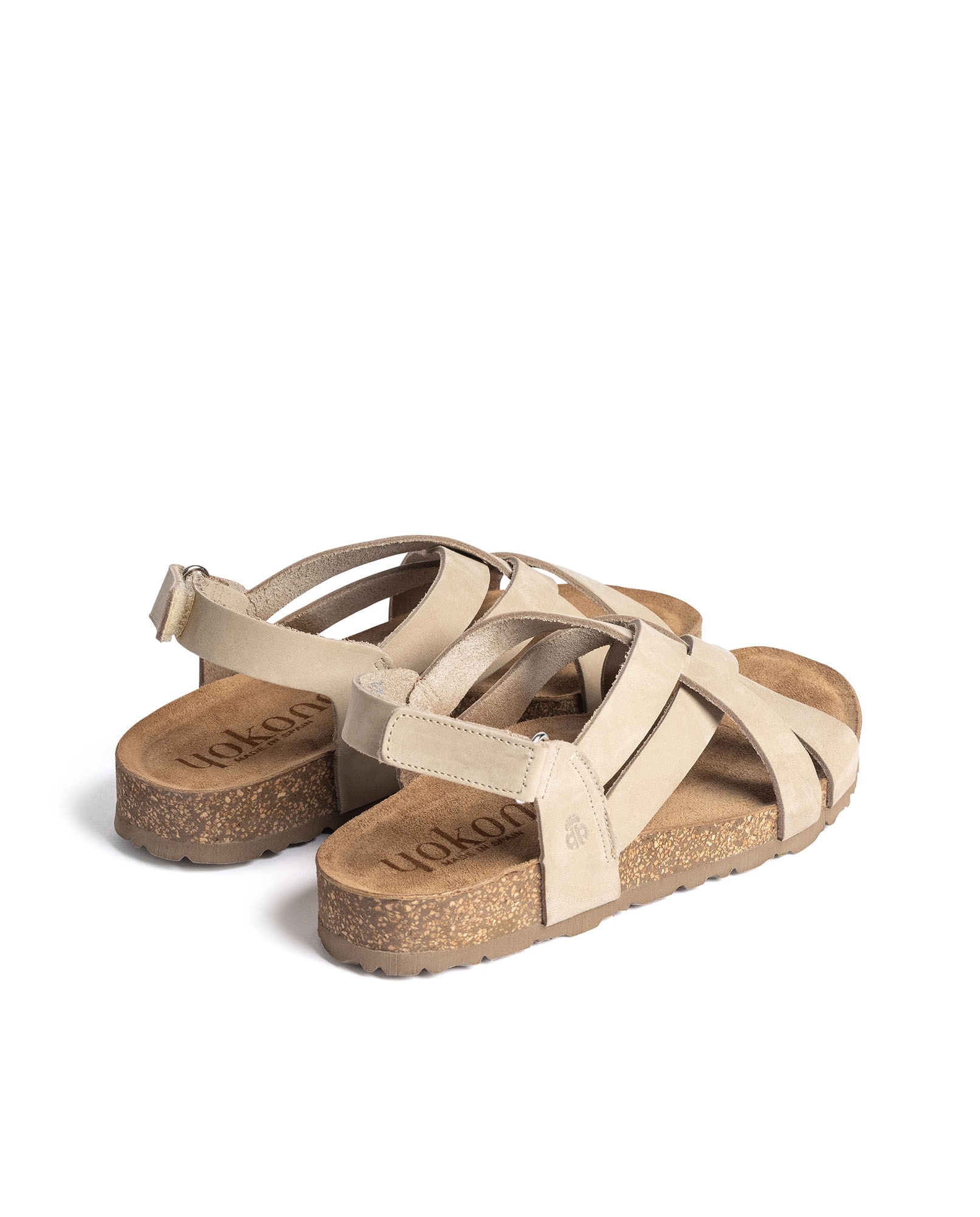 Sandalias planas de mujer de piel - Yokono - Beige Beige-4