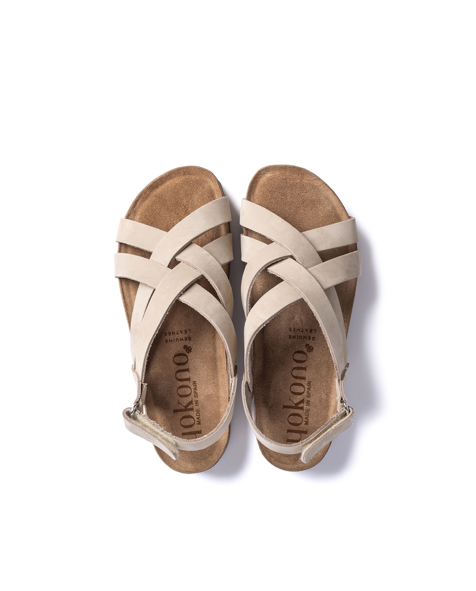 Sandalias planas de mujer de piel - Yokono - Beige Beige-5