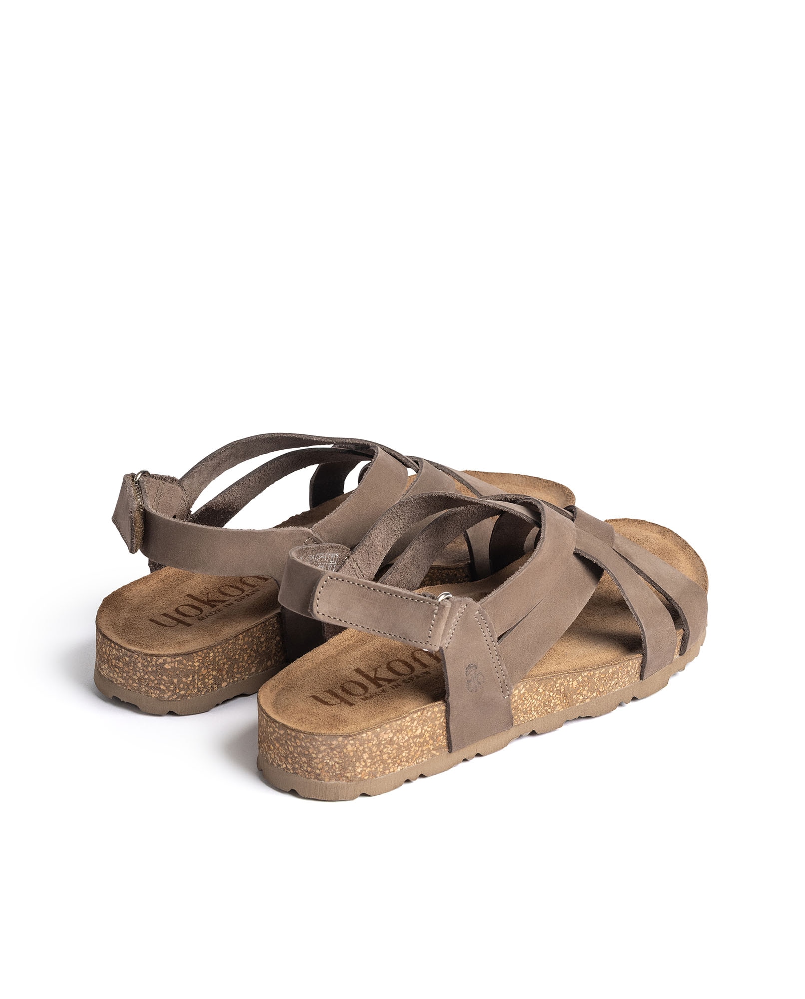 Sandalias planas de mujer de piel - Yokono - Marrón claro Marrón claro-4