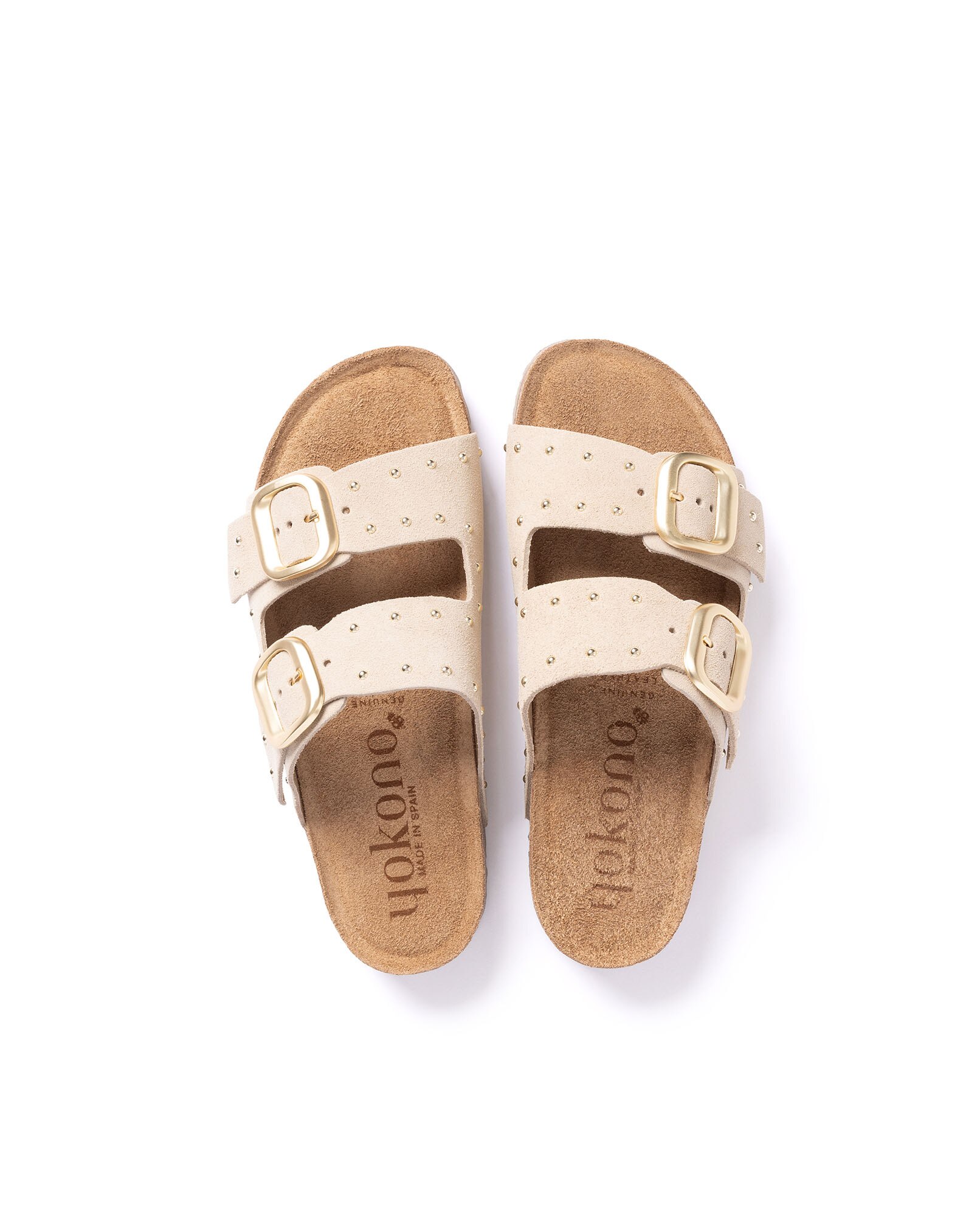 Sandalias planas de mujer de piel - Yokono - Natural Natural-5