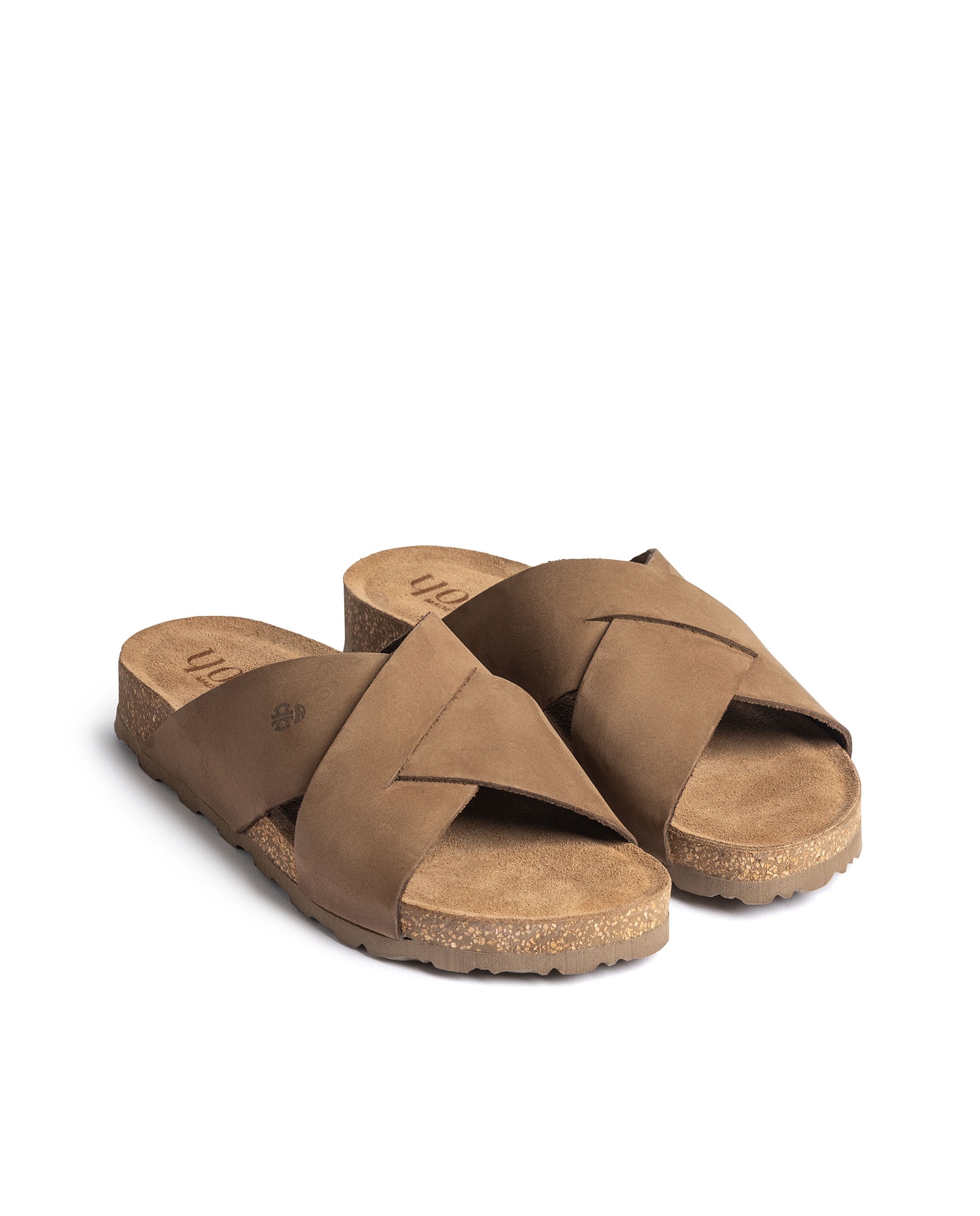 Sandalias planas de mujer de piel Marrón claro Yokono Marrón claro-2