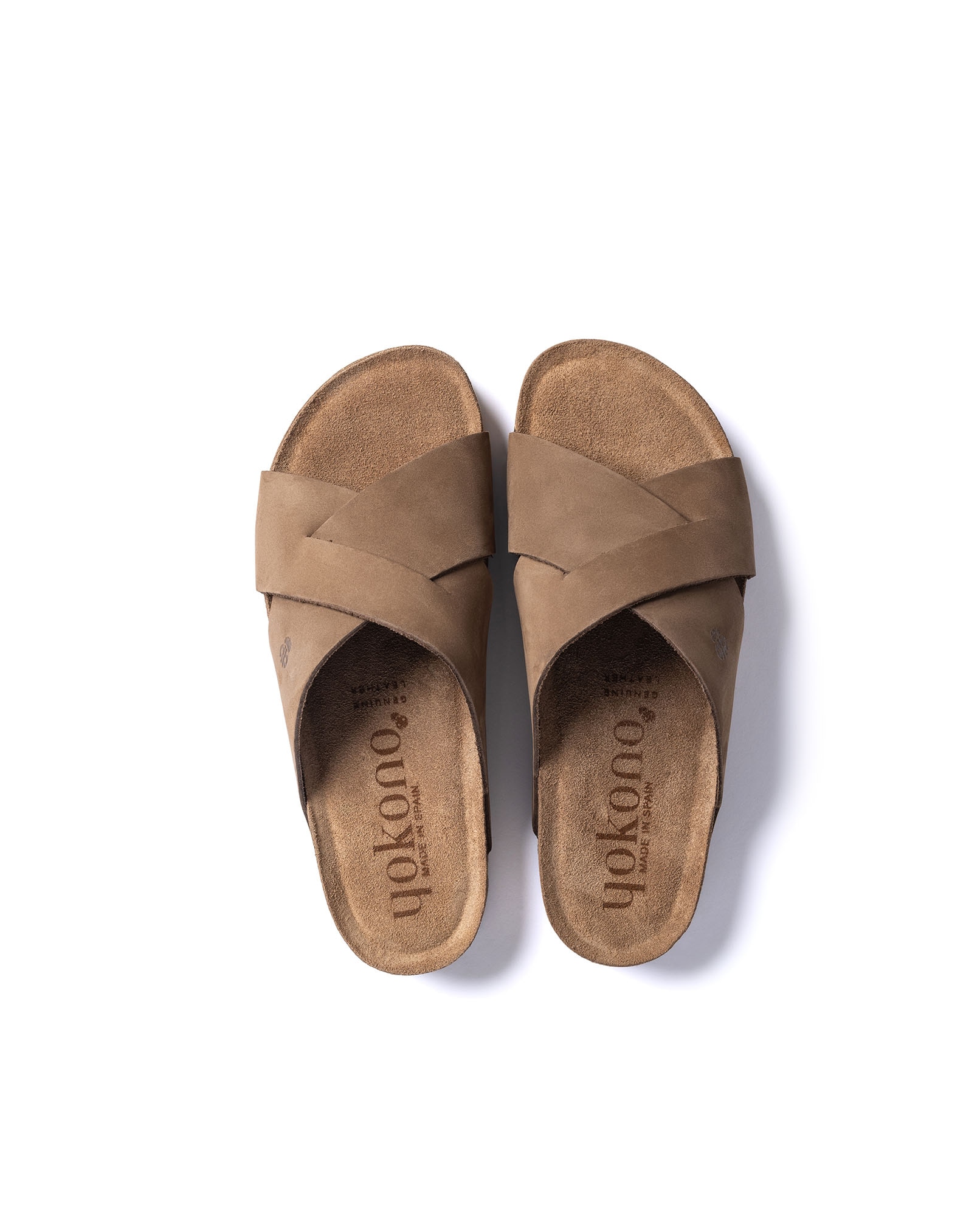Sandalias planas de mujer de piel Marrón claro Yokono Marrón claro-5