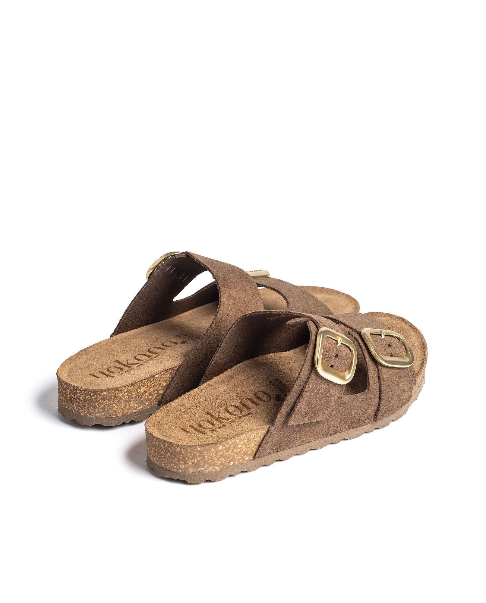 Sandalias planas de mujer de piel - Yokono - Marrón oscuro Marrón oscuro-4