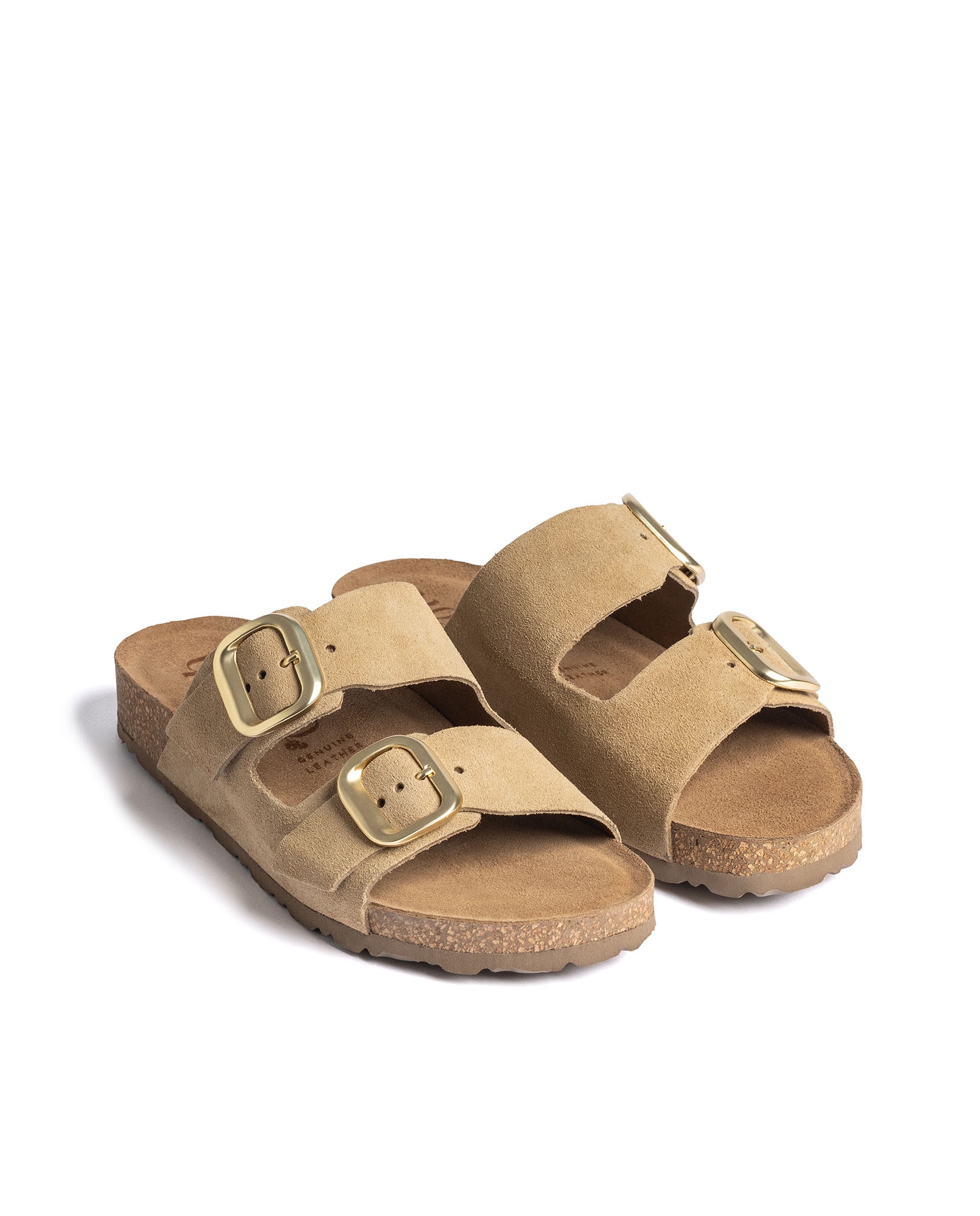 Sandalias planas de mujer de piel - Yokono - Marrón claro Marrón claro-2