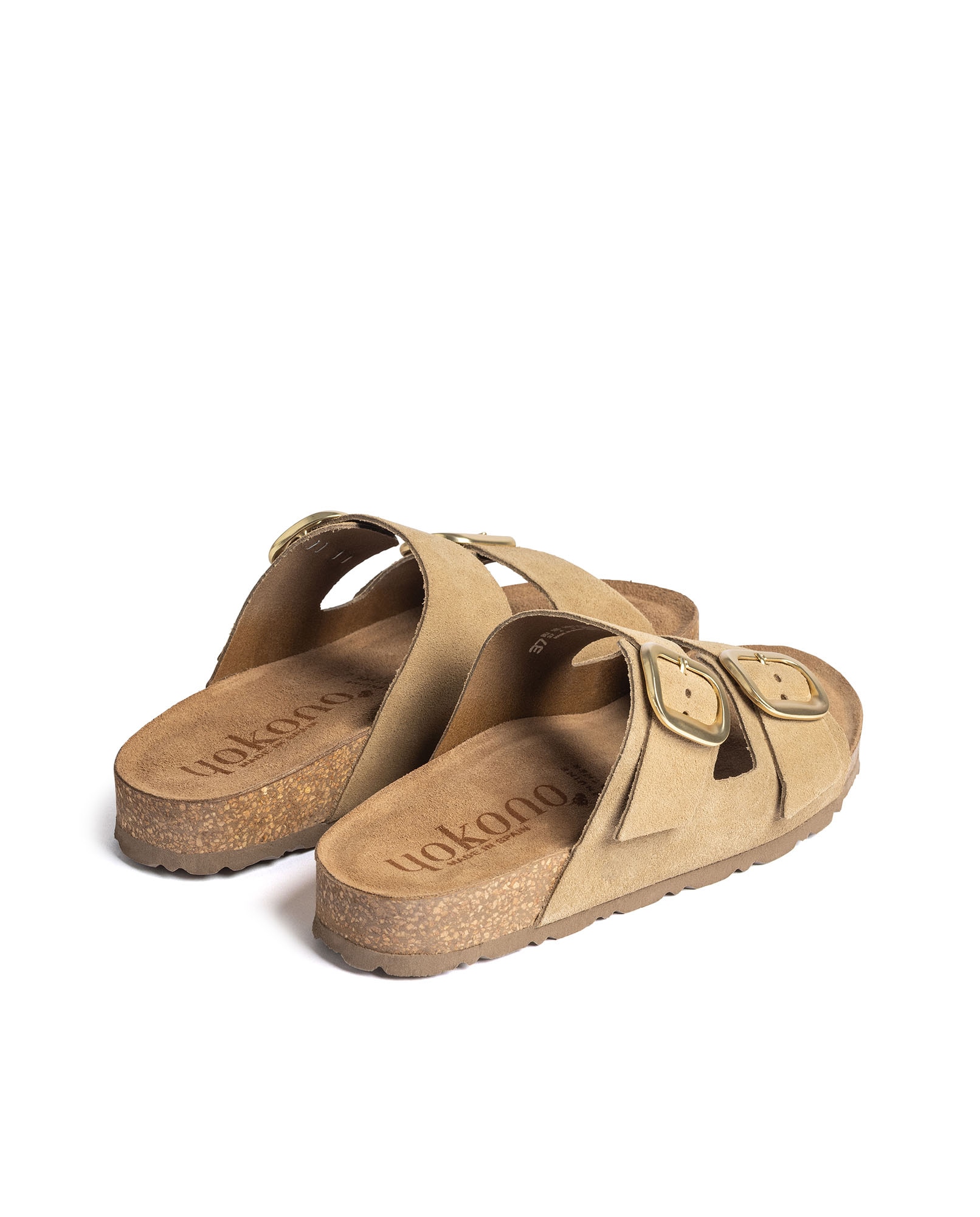 Sandalias planas de mujer de piel - Yokono - Marrón claro Marrón claro-4