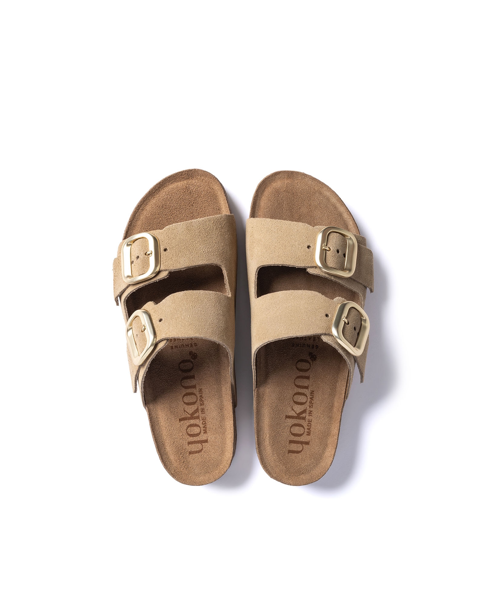 Sandalias planas de mujer de piel - Yokono - Marrón claro Marrón claro-5