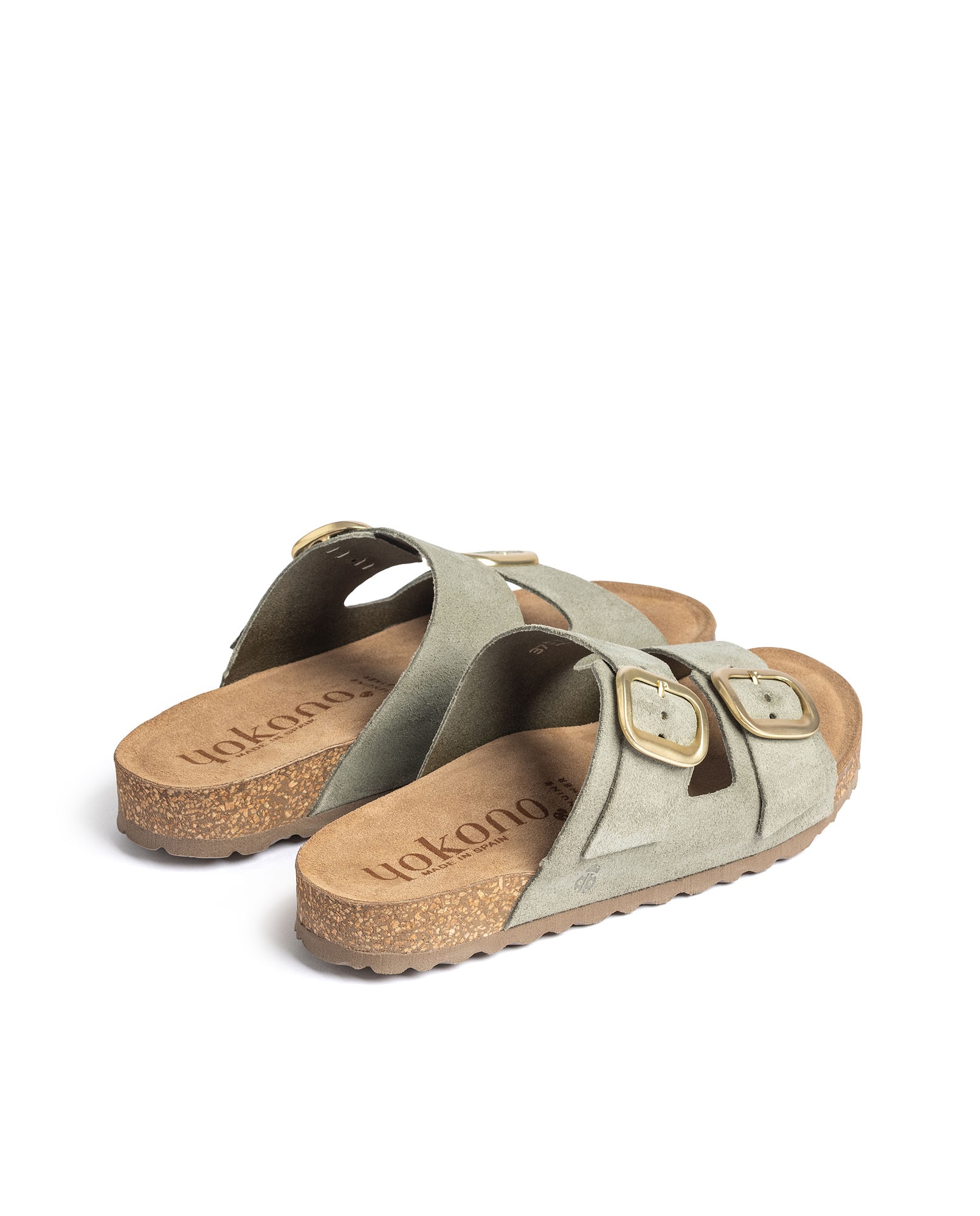 Sandalias planas de mujer de piel - Yokono - Verde Verde-4