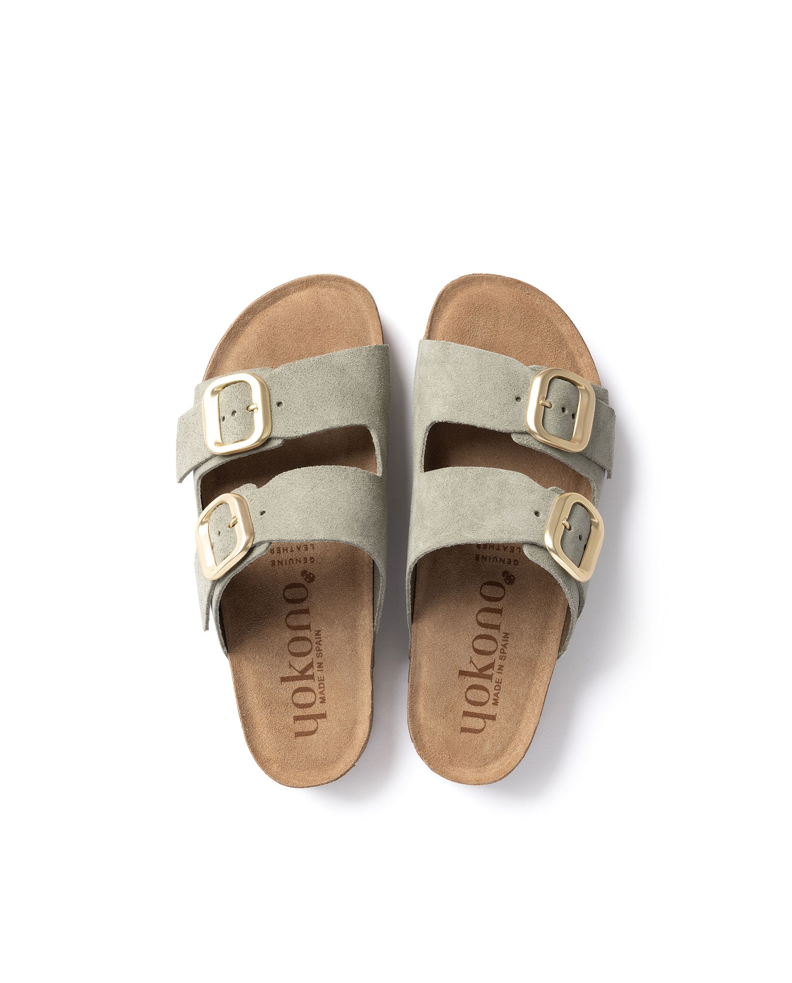 Sandalias planas de mujer de piel - Yokono - Verde Verde-5