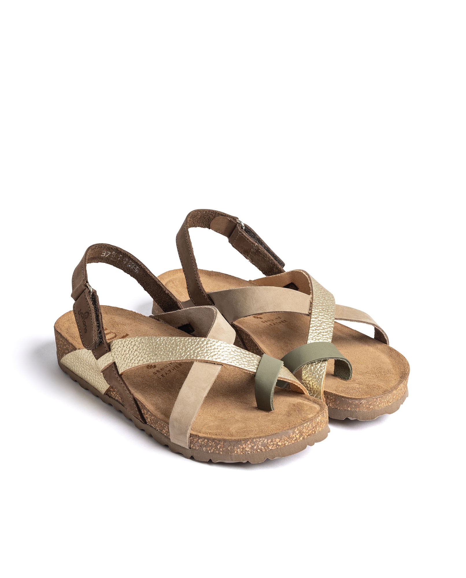 Sandalias planas de mujer de piel - Yokono - Verde Verde-2