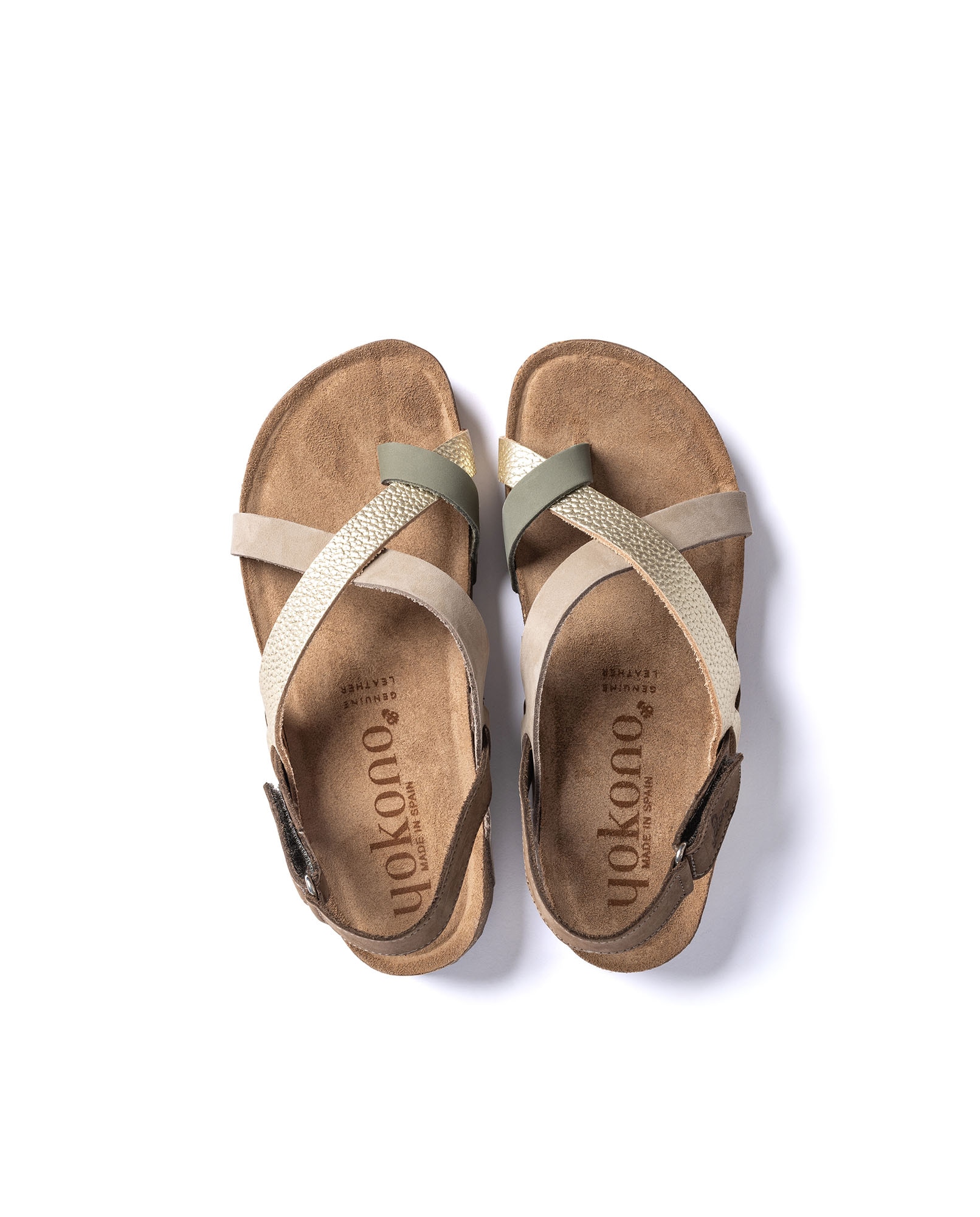 Sandalias planas de mujer de piel - Yokono - Verde Verde-5