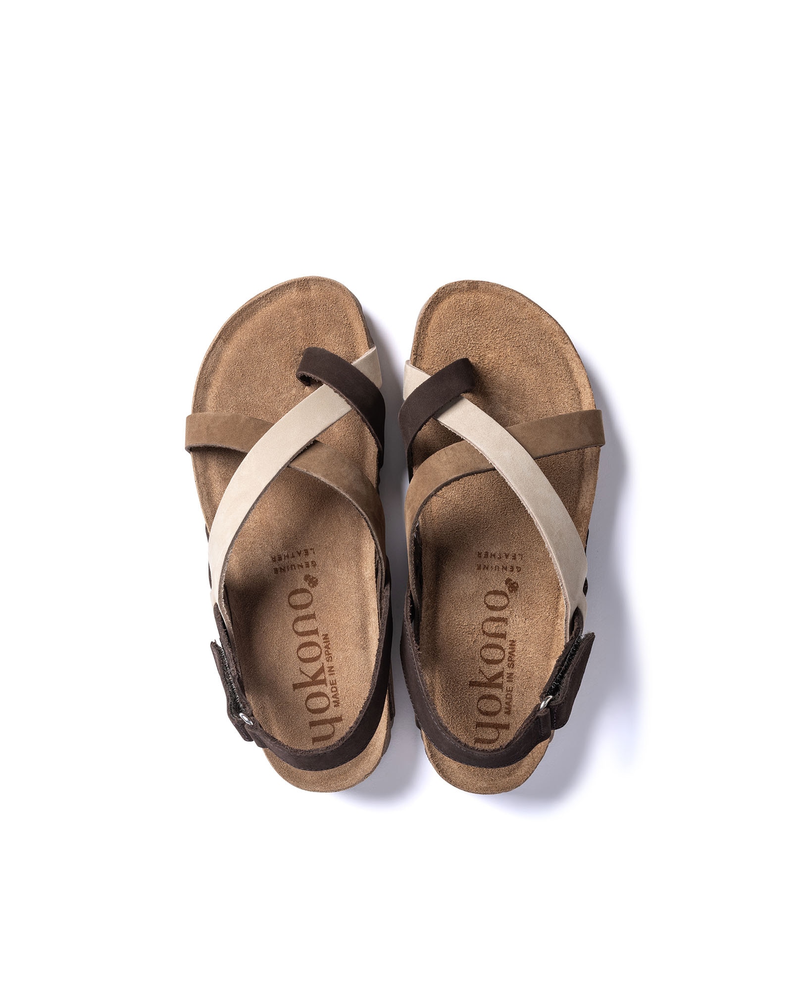 Sandalias planas de mujer de piel - Yokono - Marrón Marrón-5