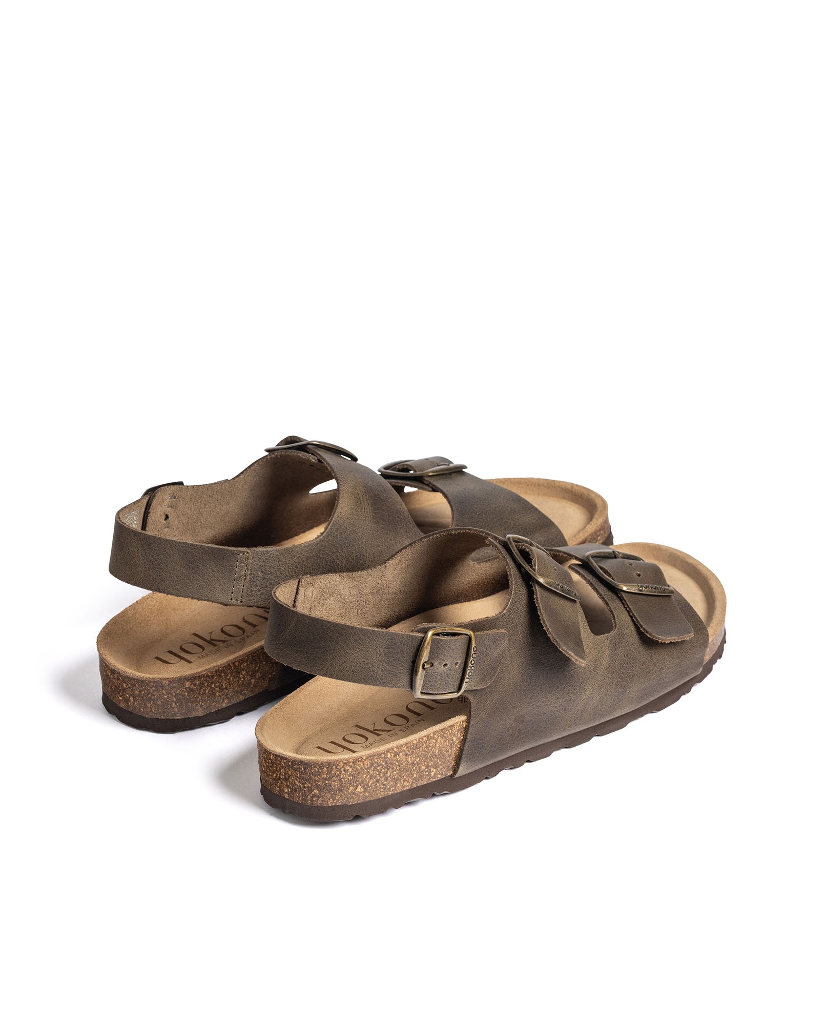 Sandalias planas de hombre de piel - Yokono - Marrón claro Marrón claro-4