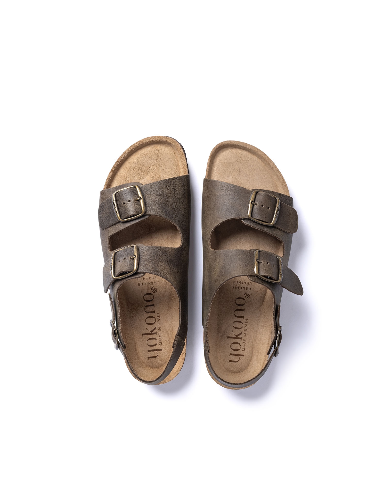 Sandalias planas de hombre de piel - Yokono - Marrón claro Marrón claro-5