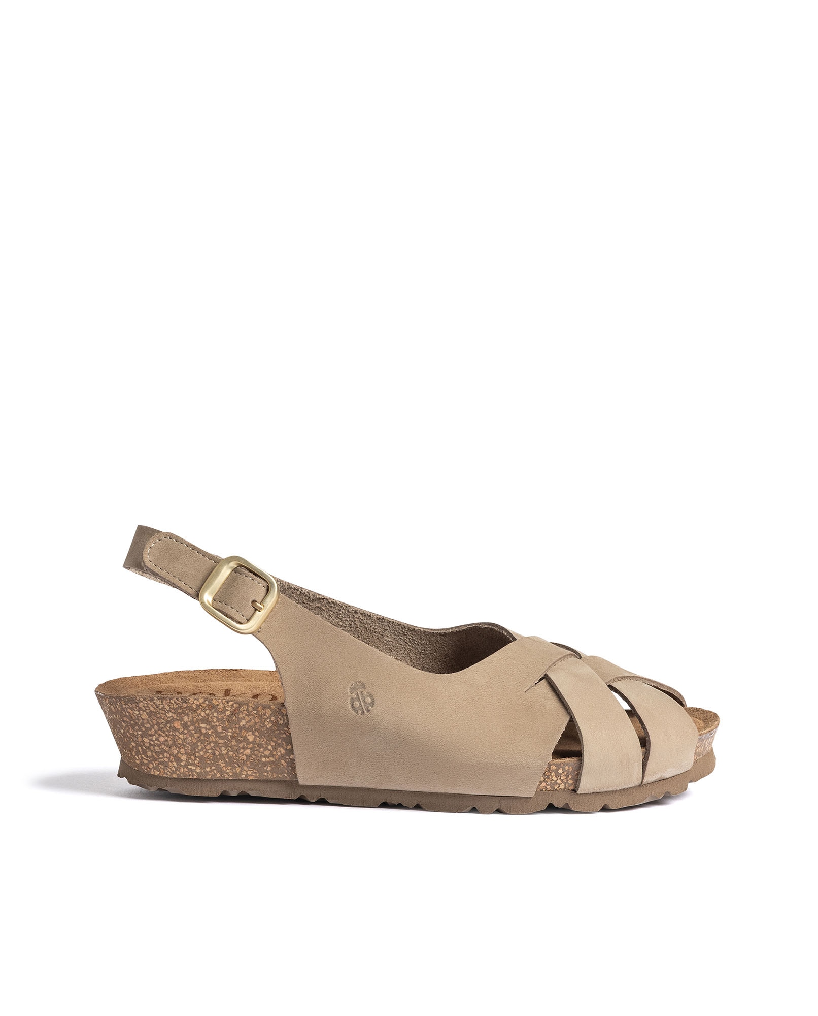 Sandalias de cuña de mujer de piel - Yokono - Marrón claro Marrón claro-1