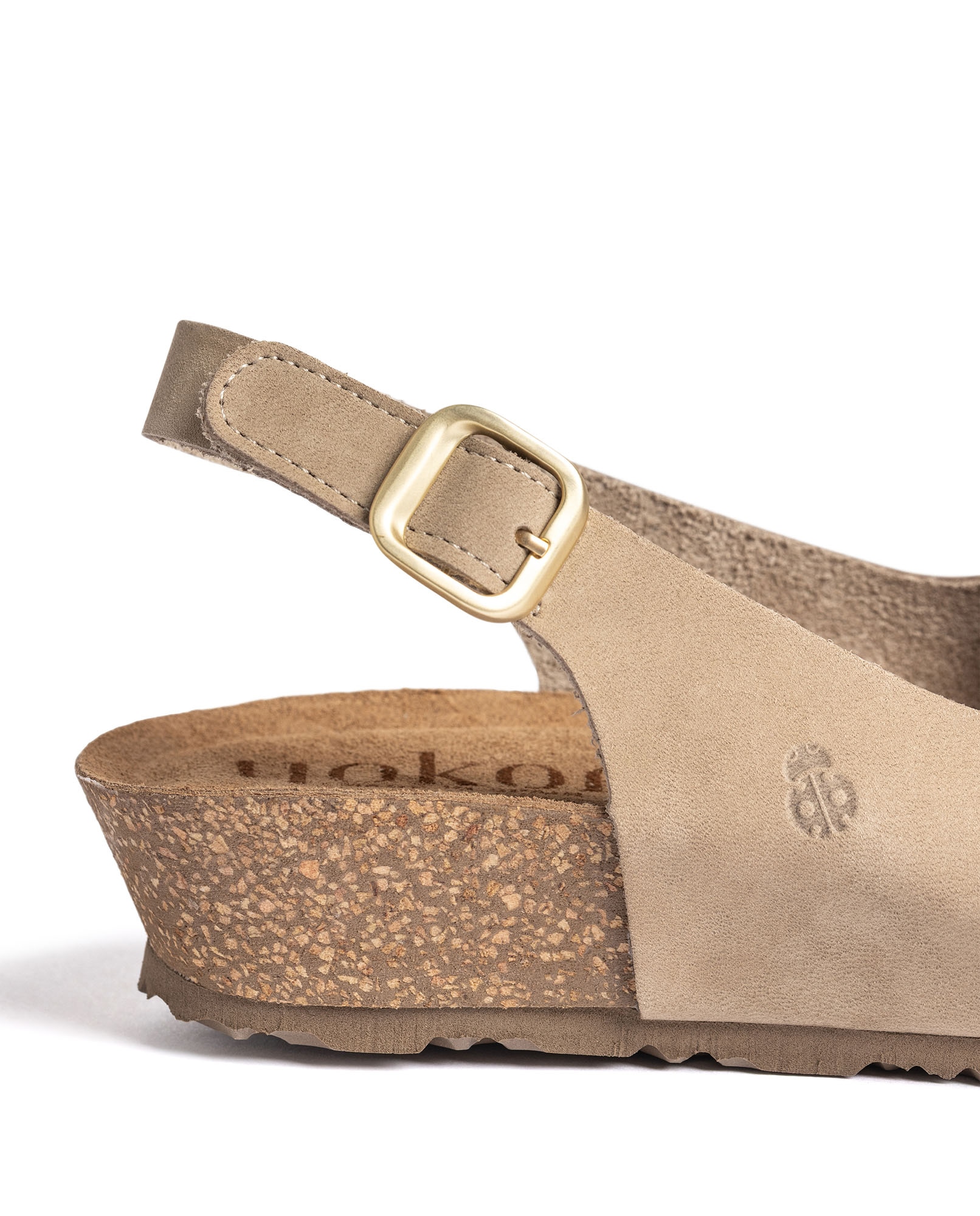 Sandalias de cuña de mujer de piel - Yokono - Marrón claro Marrón claro-3